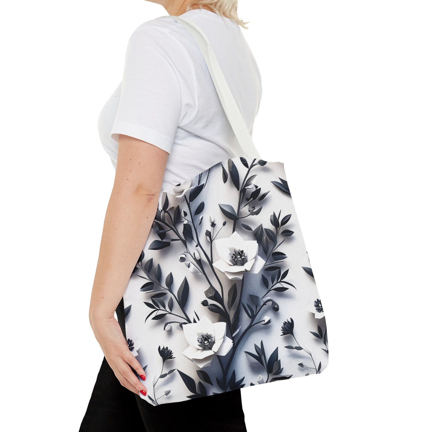 Elegant Floral Tote Bag, Eco-Friendly