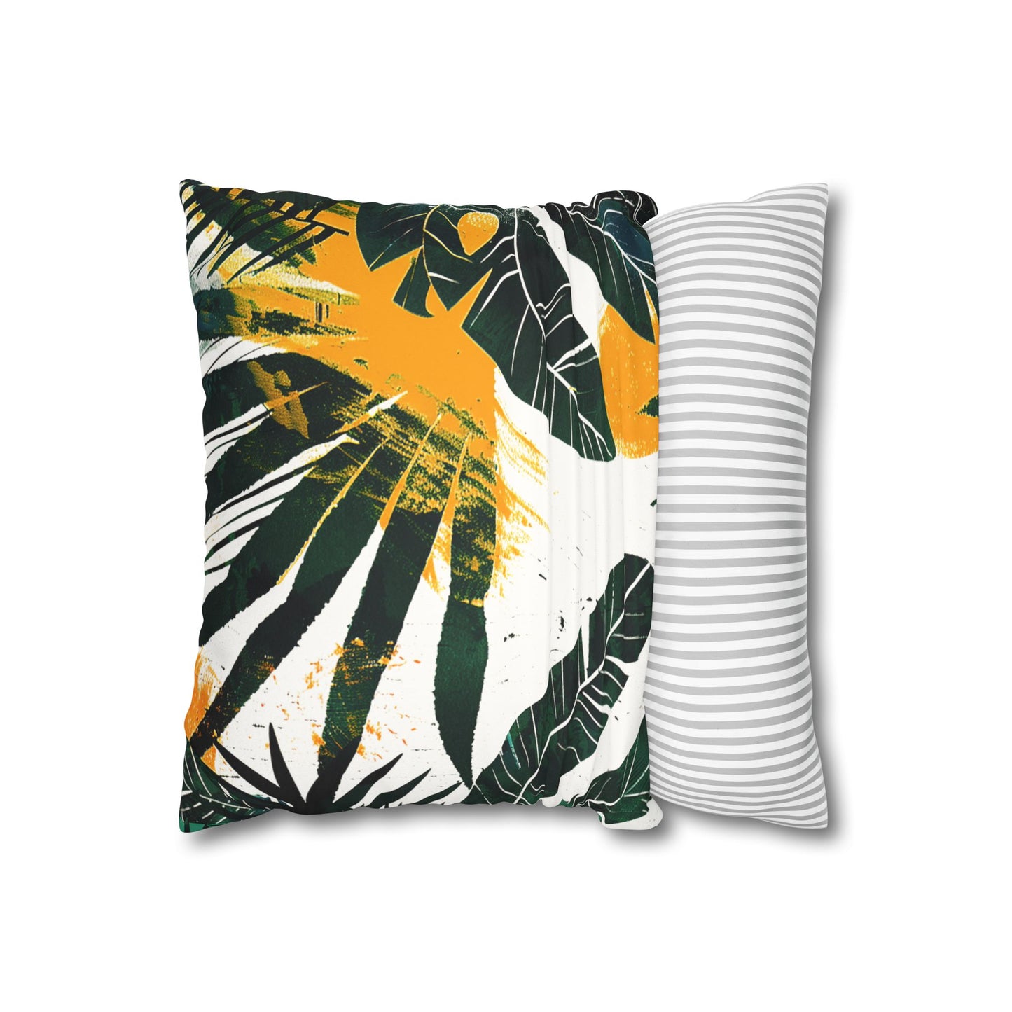 Tropical Leaf - Faux Suede Pillowcase