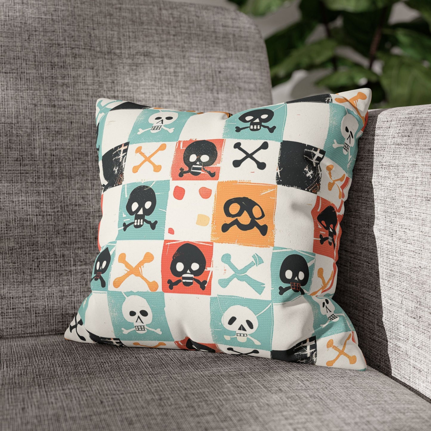 Pirates skulls - Faux Suede Pillowcase