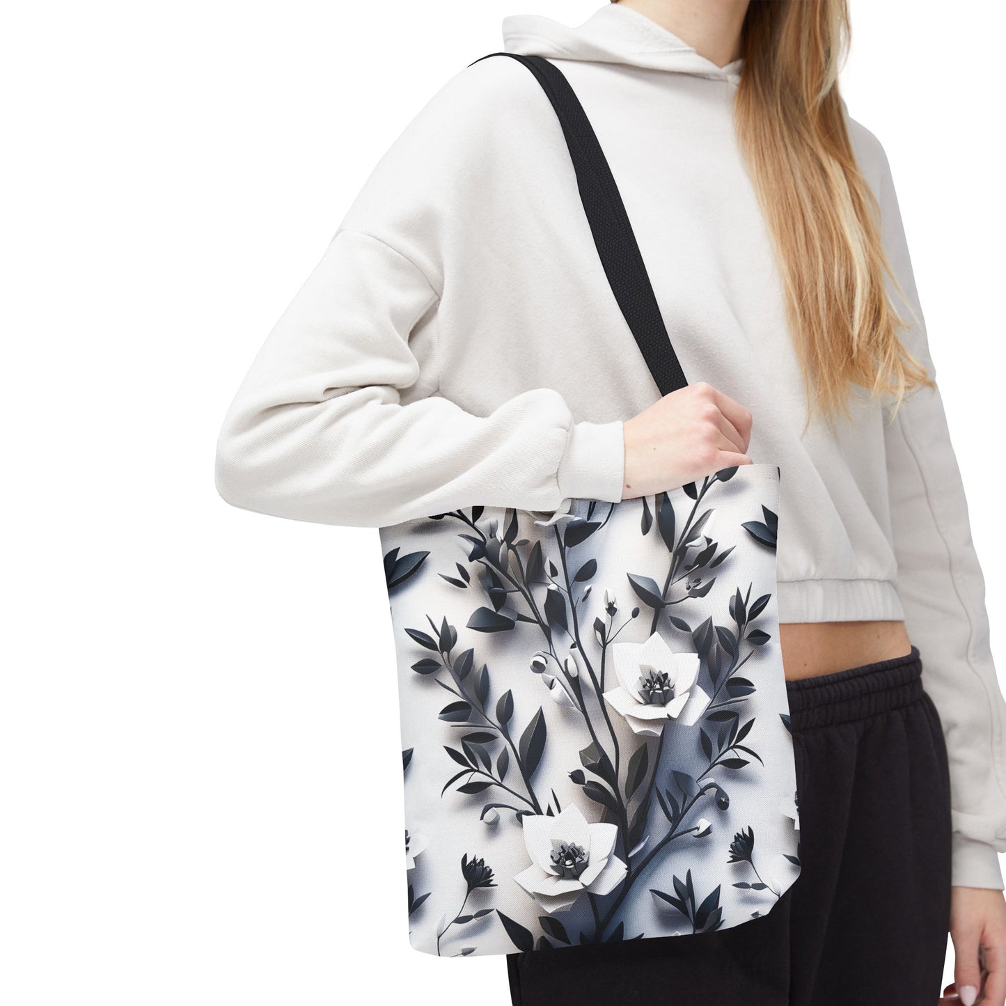 Elegant Floral Tote Bag, Eco-Friendly