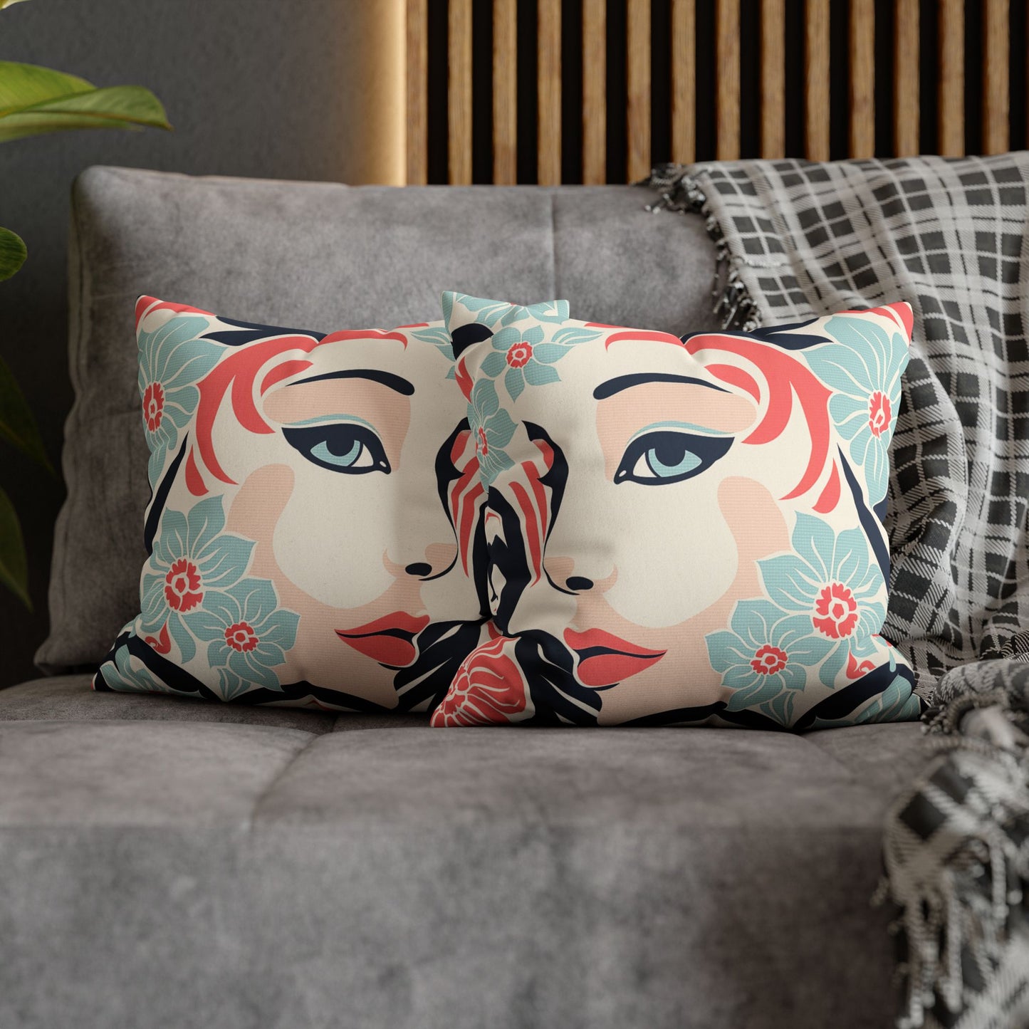 Vintage Floral - Faux Suede Pillowcase