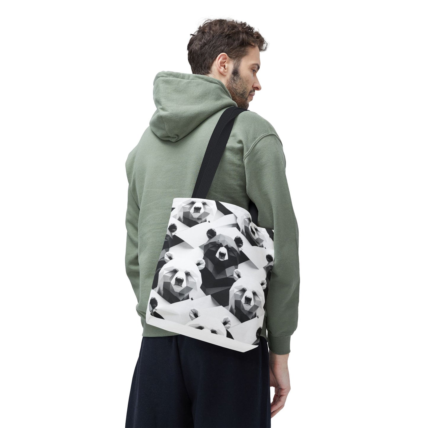 Geometric Bear Tote Bag - Eco-Friendly