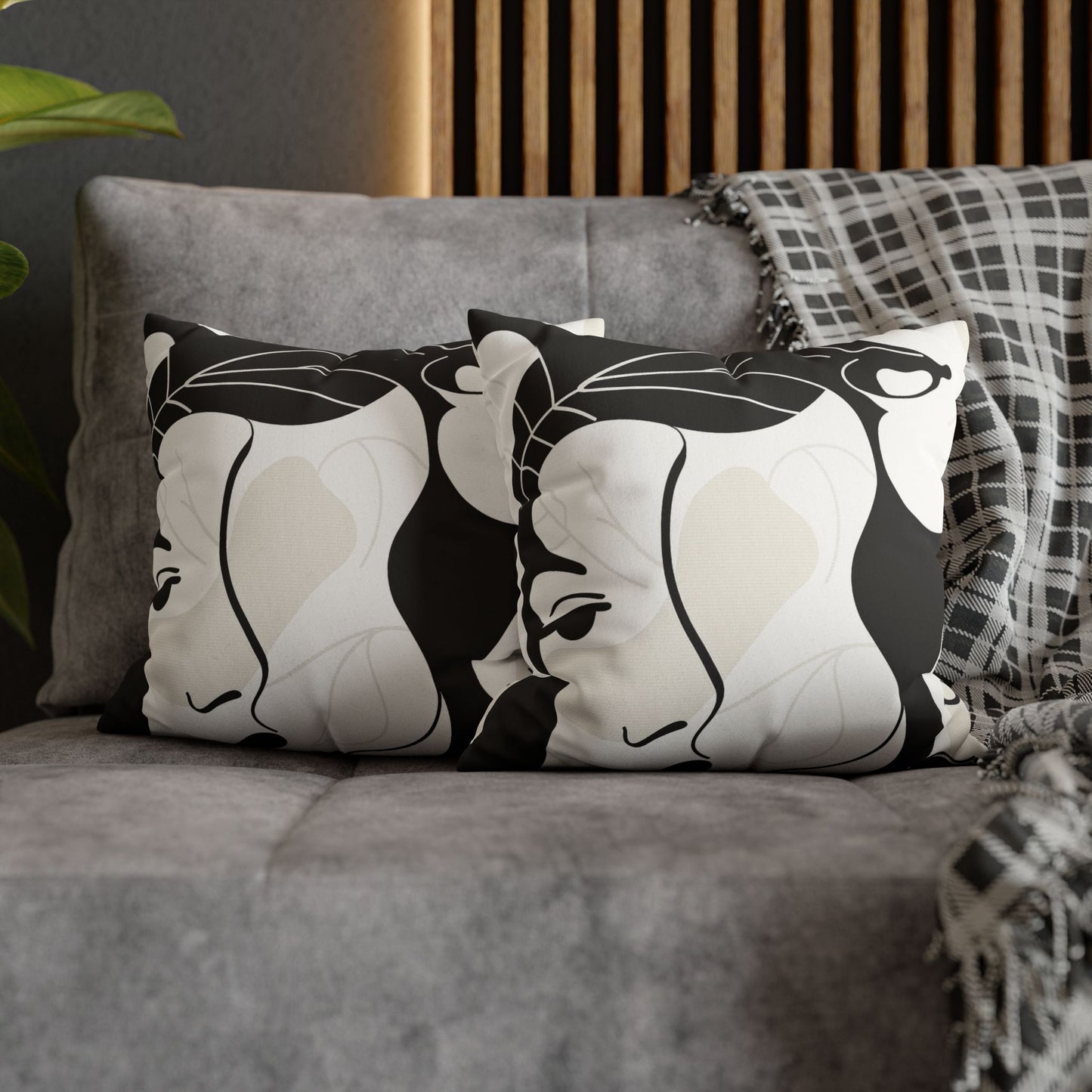 Abstract Faces - Faux Suede Pillowcase