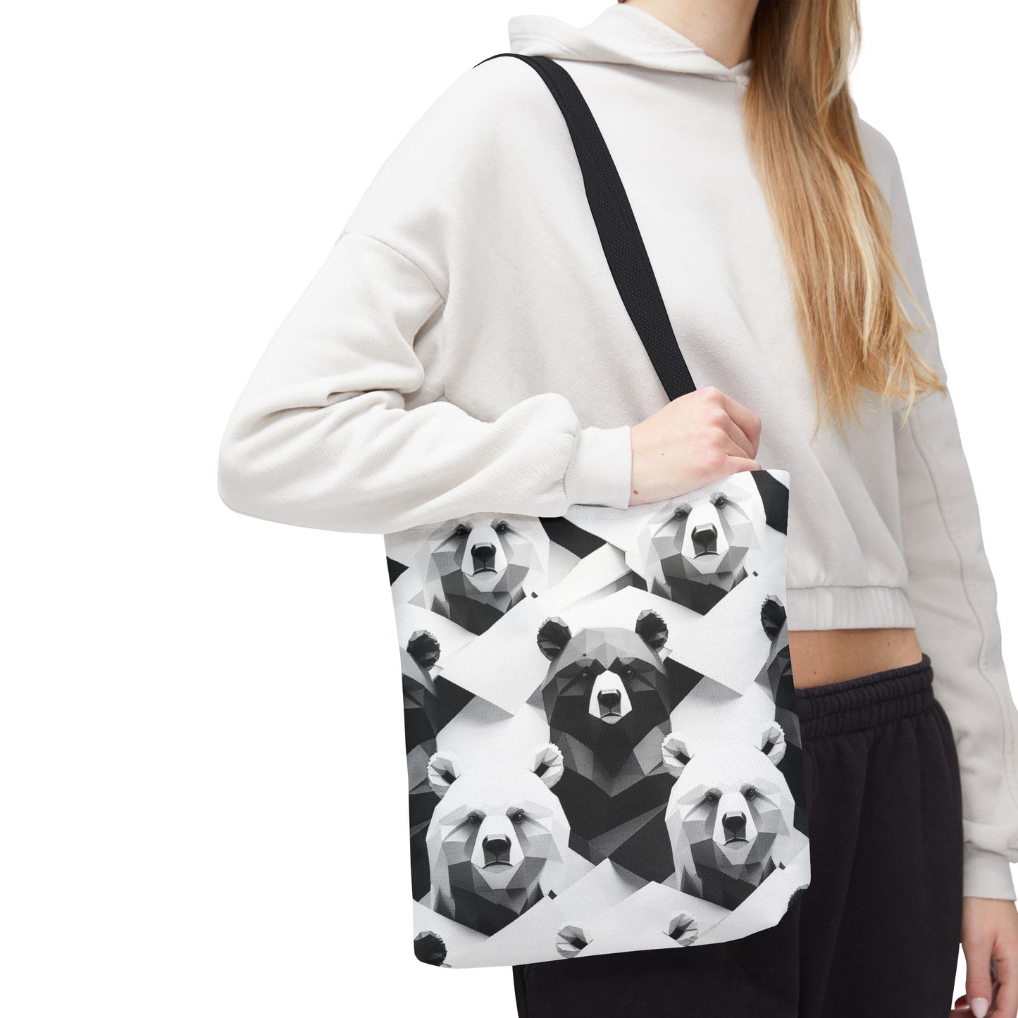 Geometric Bear Tote Bag - Eco-Friendly