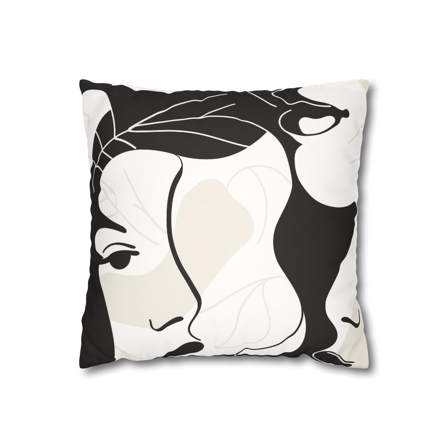 Abstract Faces - Faux Suede Pillowcase