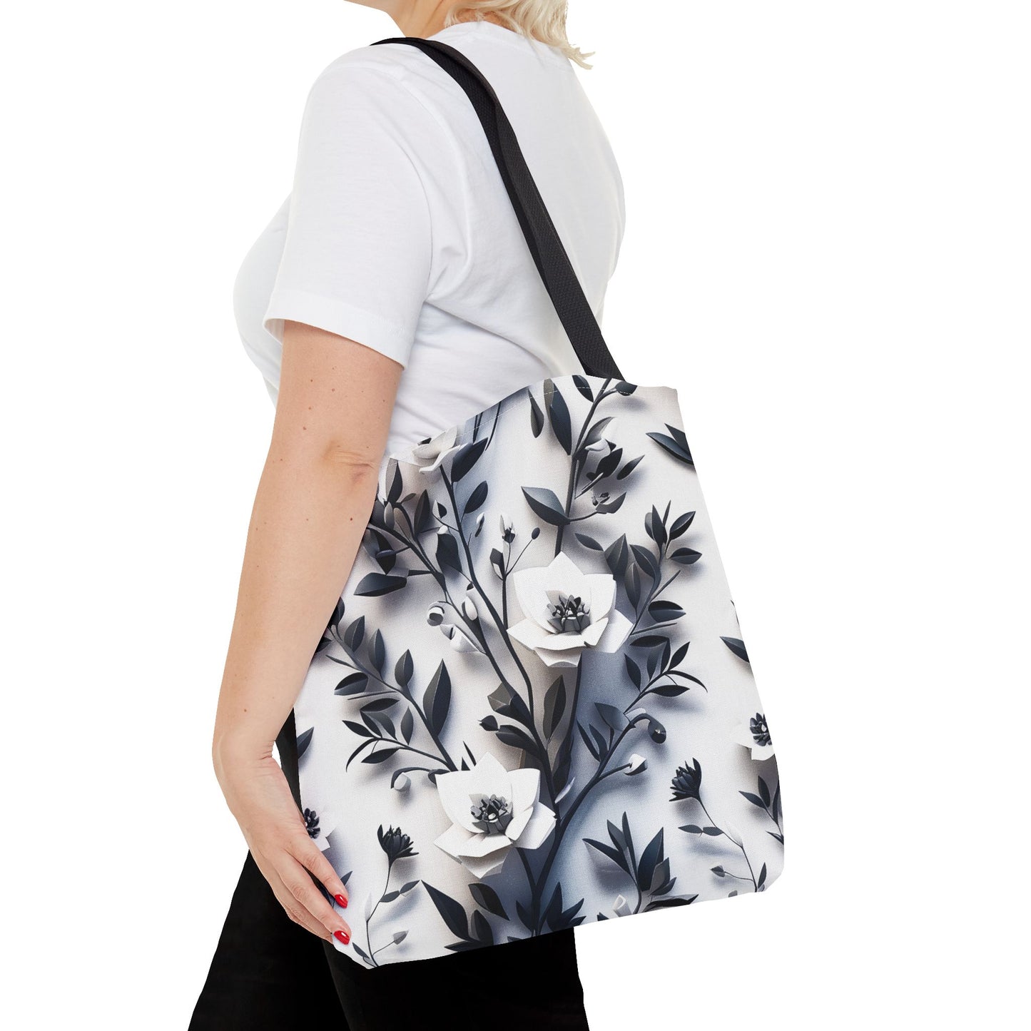 Elegant Floral Tote Bag, Eco-Friendly