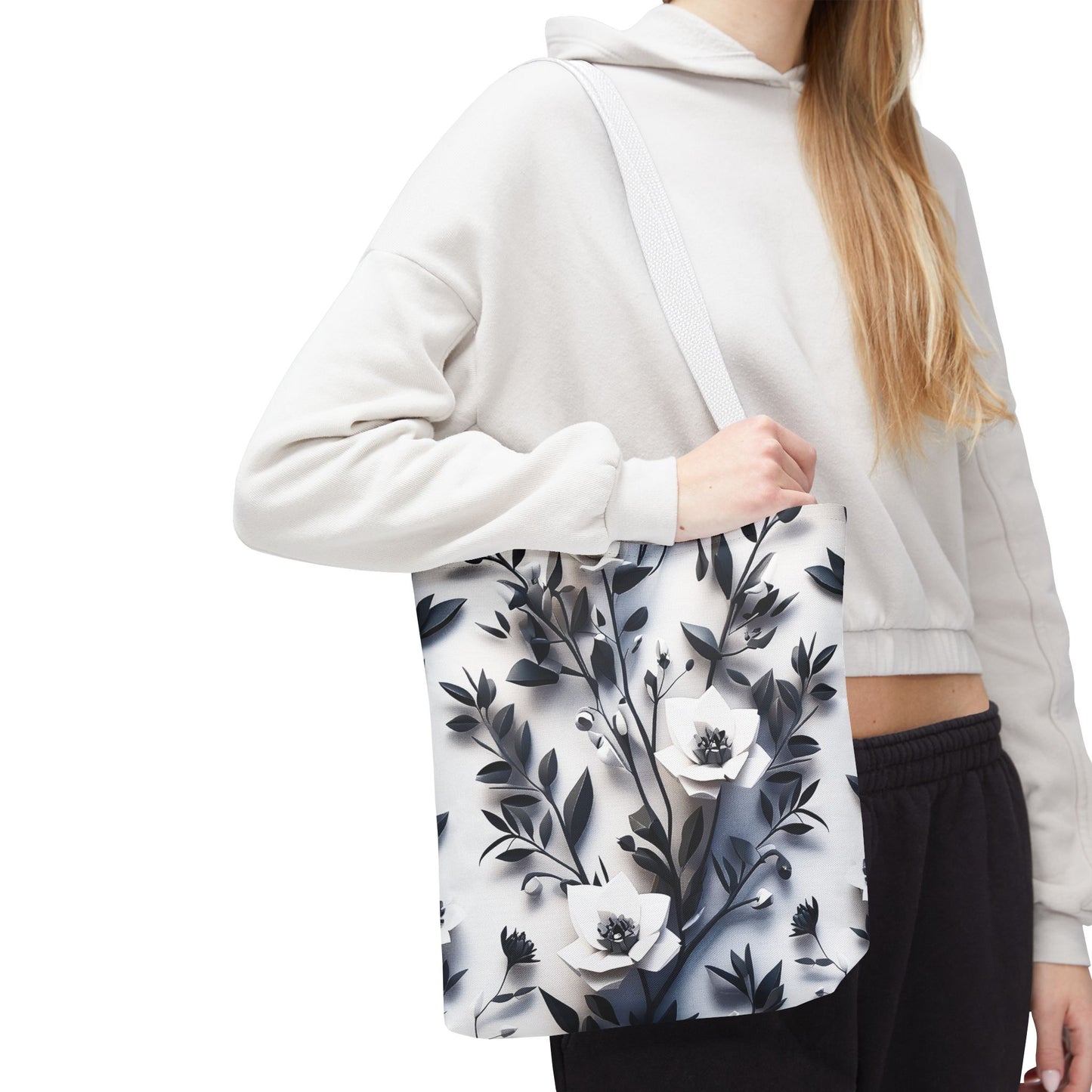 Elegant Floral Tote Bag, Eco-Friendly