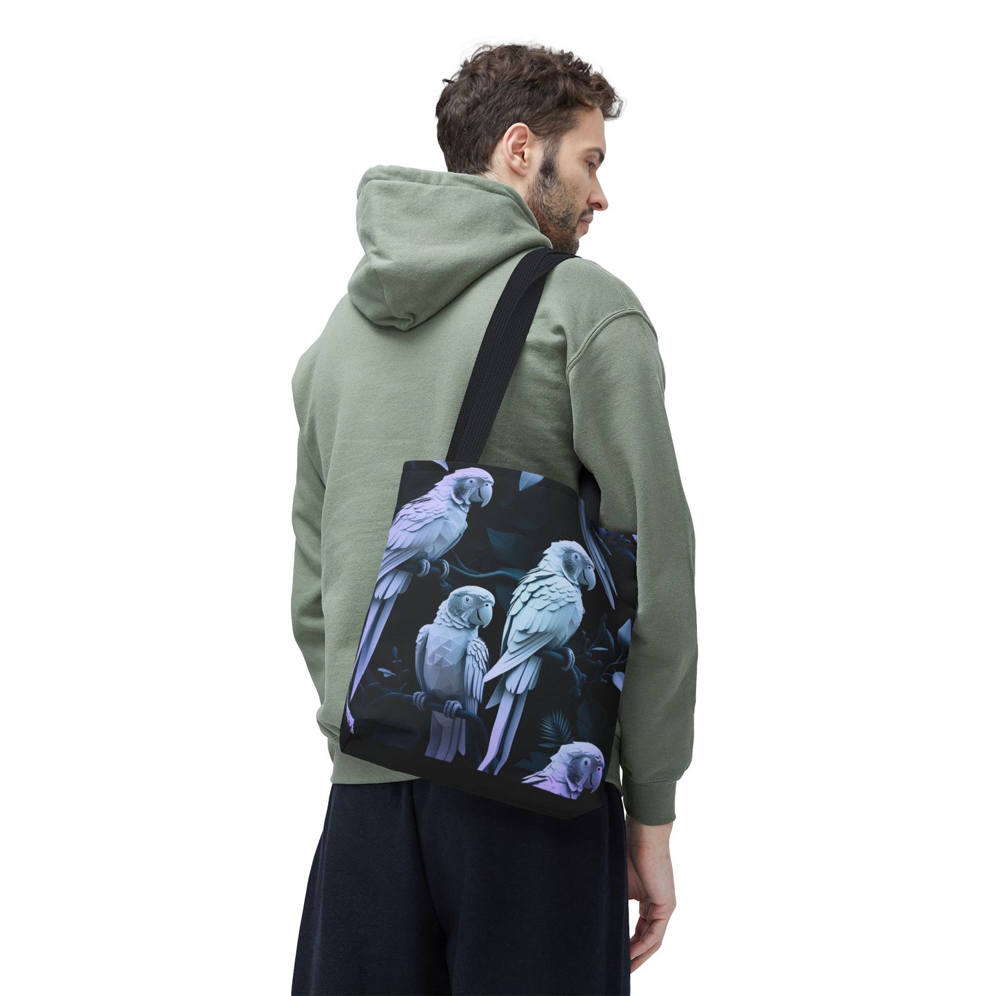 Geometric Parrots Tote Bag, Eco-friendly