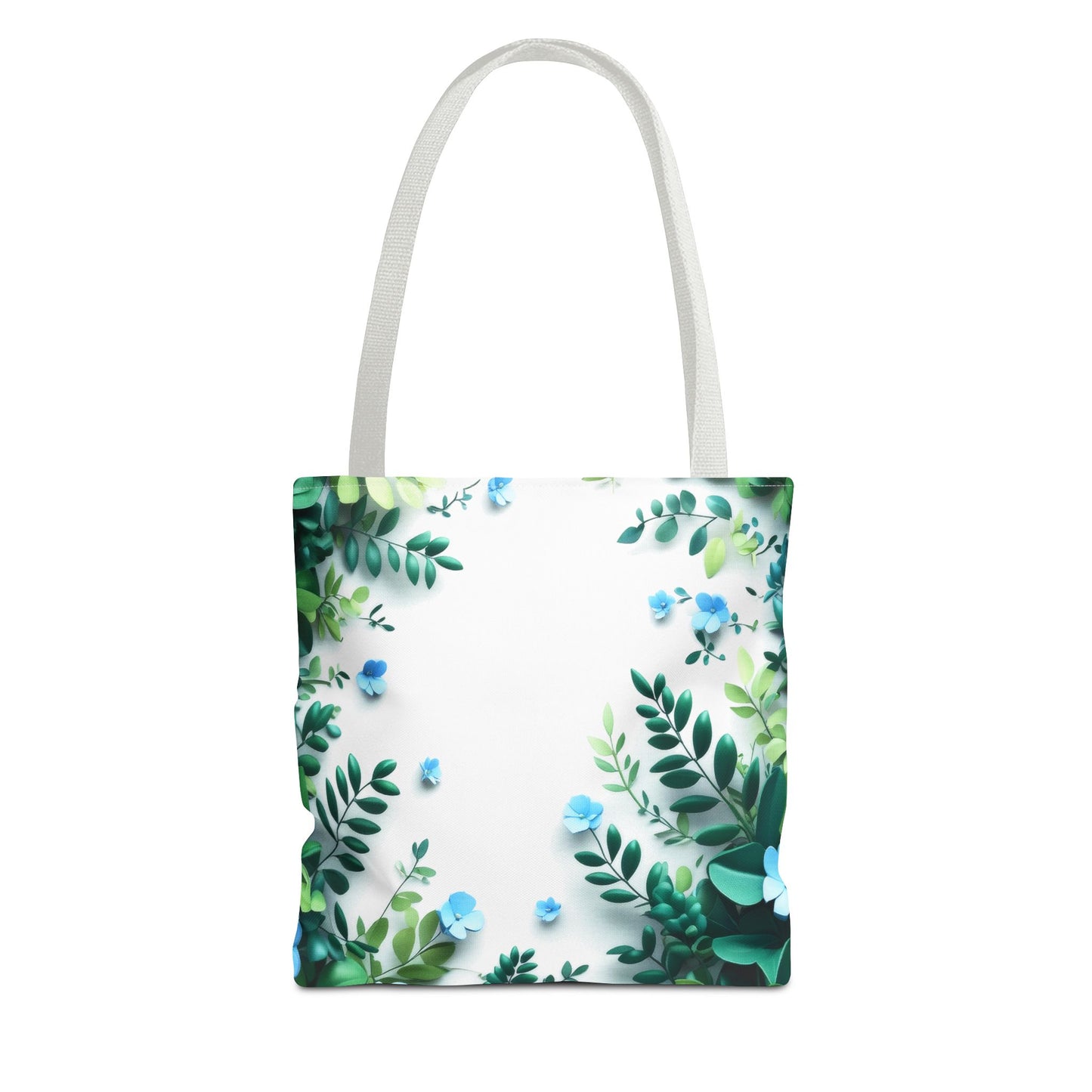 Elegant Blue Floral Tote Bag, Eco-Friendly
