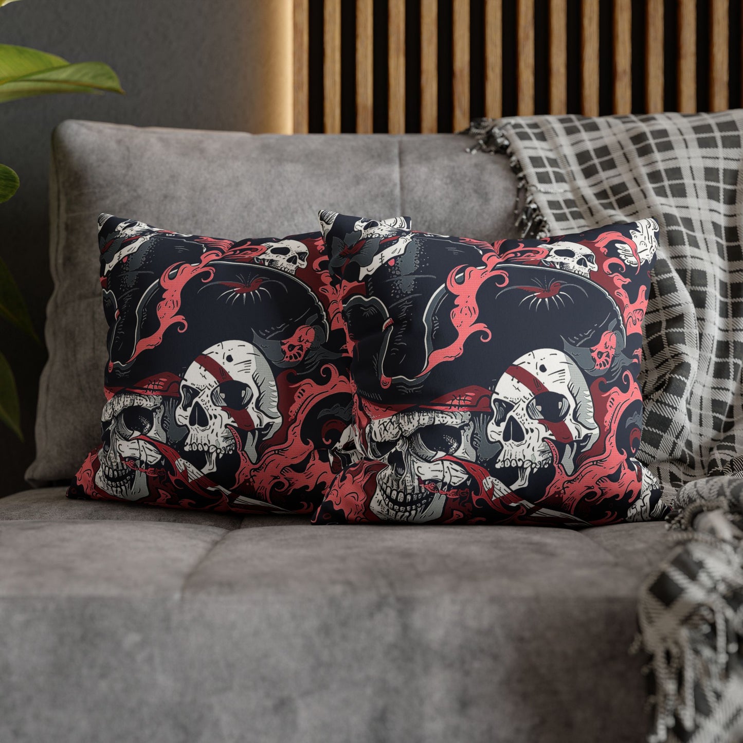 Pirates Skulls - Faux Suede Pillowcase