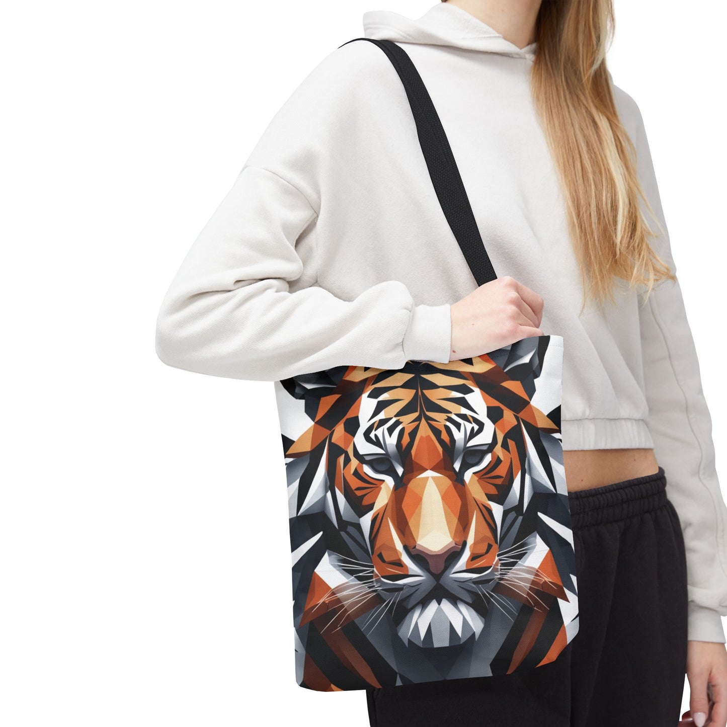 Geometric Tiger Tote Bag - Bold & Unique Design