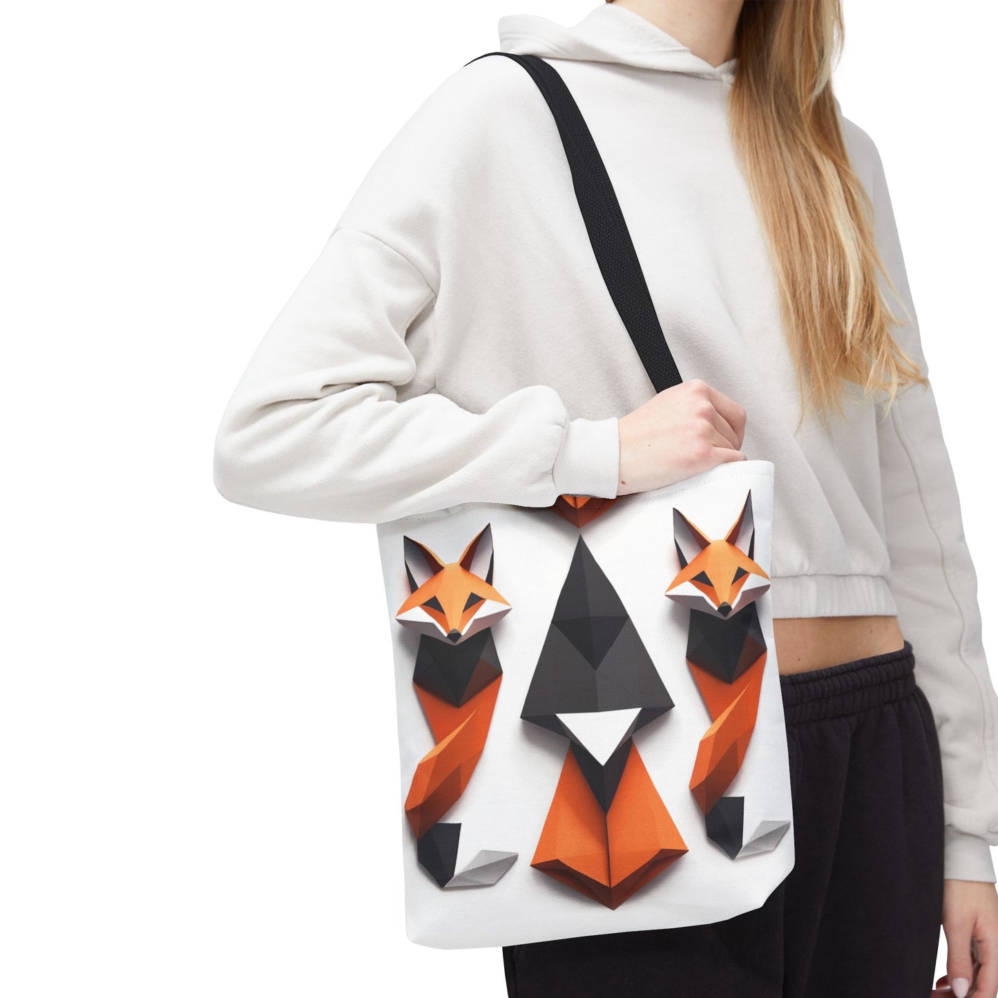 Stylish Geometric Fox Tote Bag - Eco-Friendly