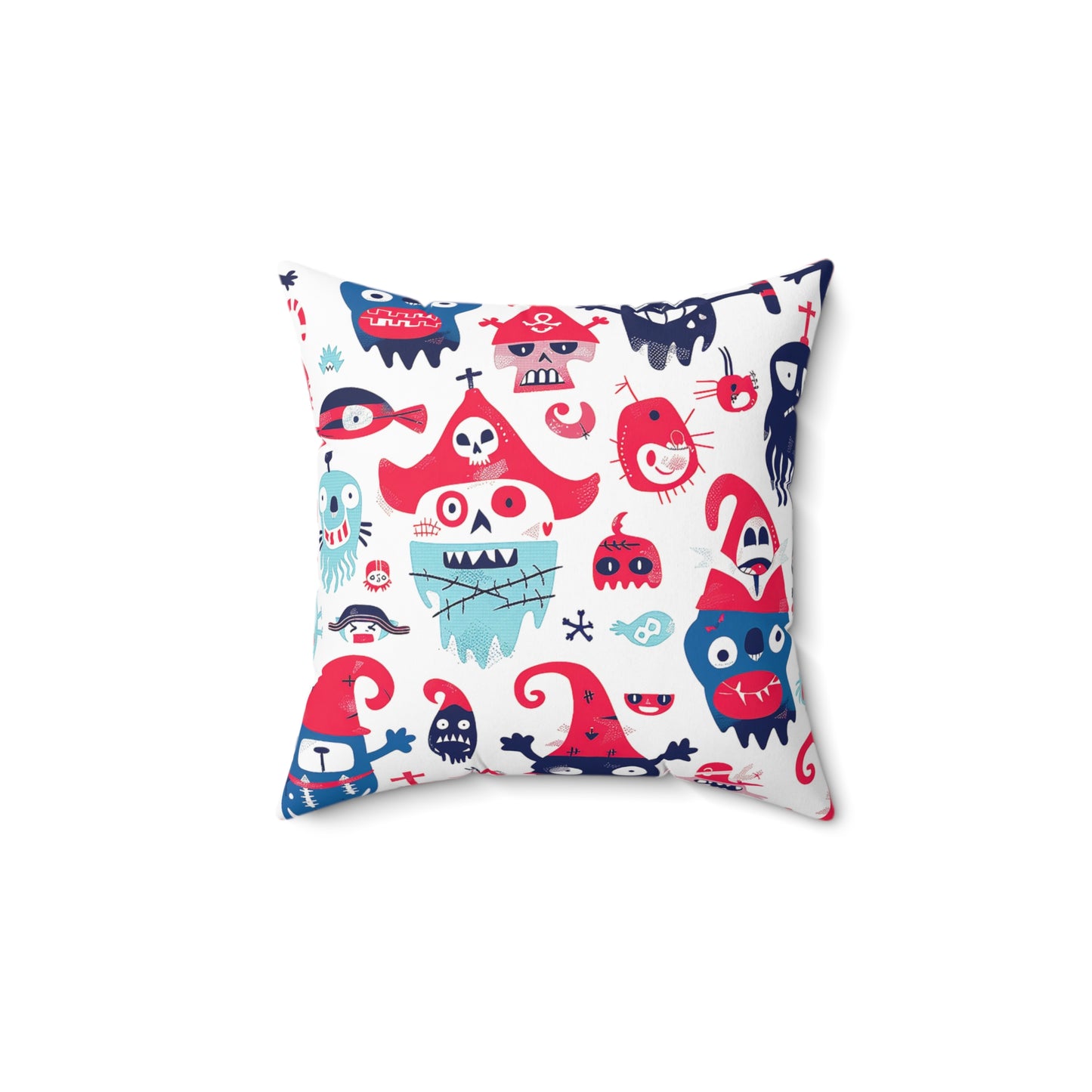 Cartoon Pirate Skulls - Square Pillow
