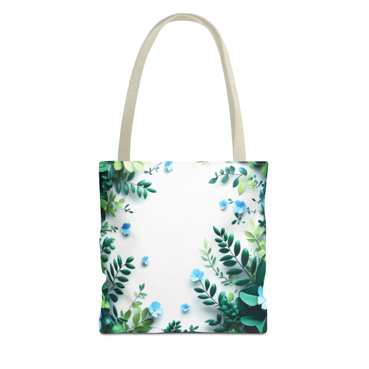 Elegant Blue Floral Tote Bag, Eco-Friendly