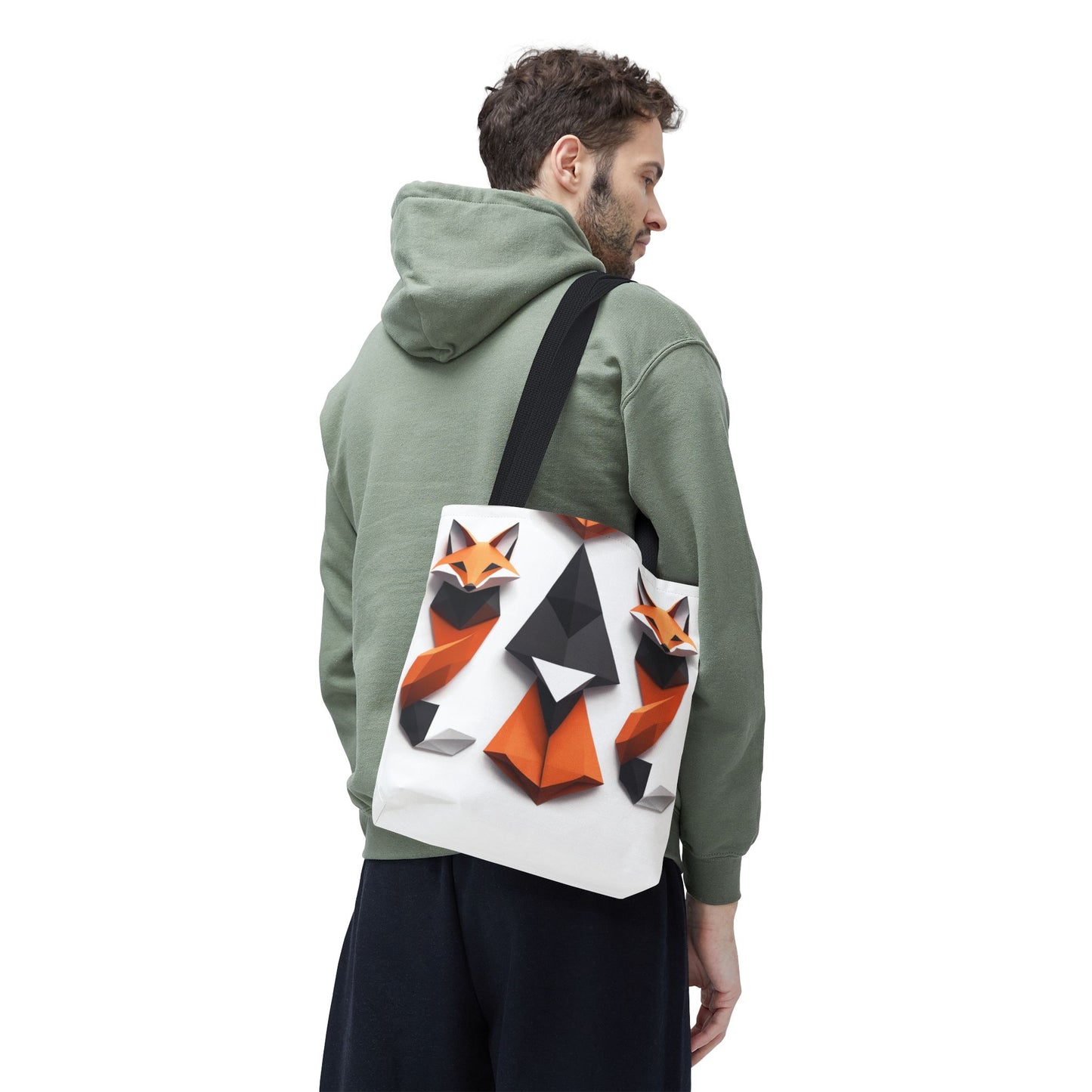 Stylish Geometric Fox Tote Bag - Eco-Friendly