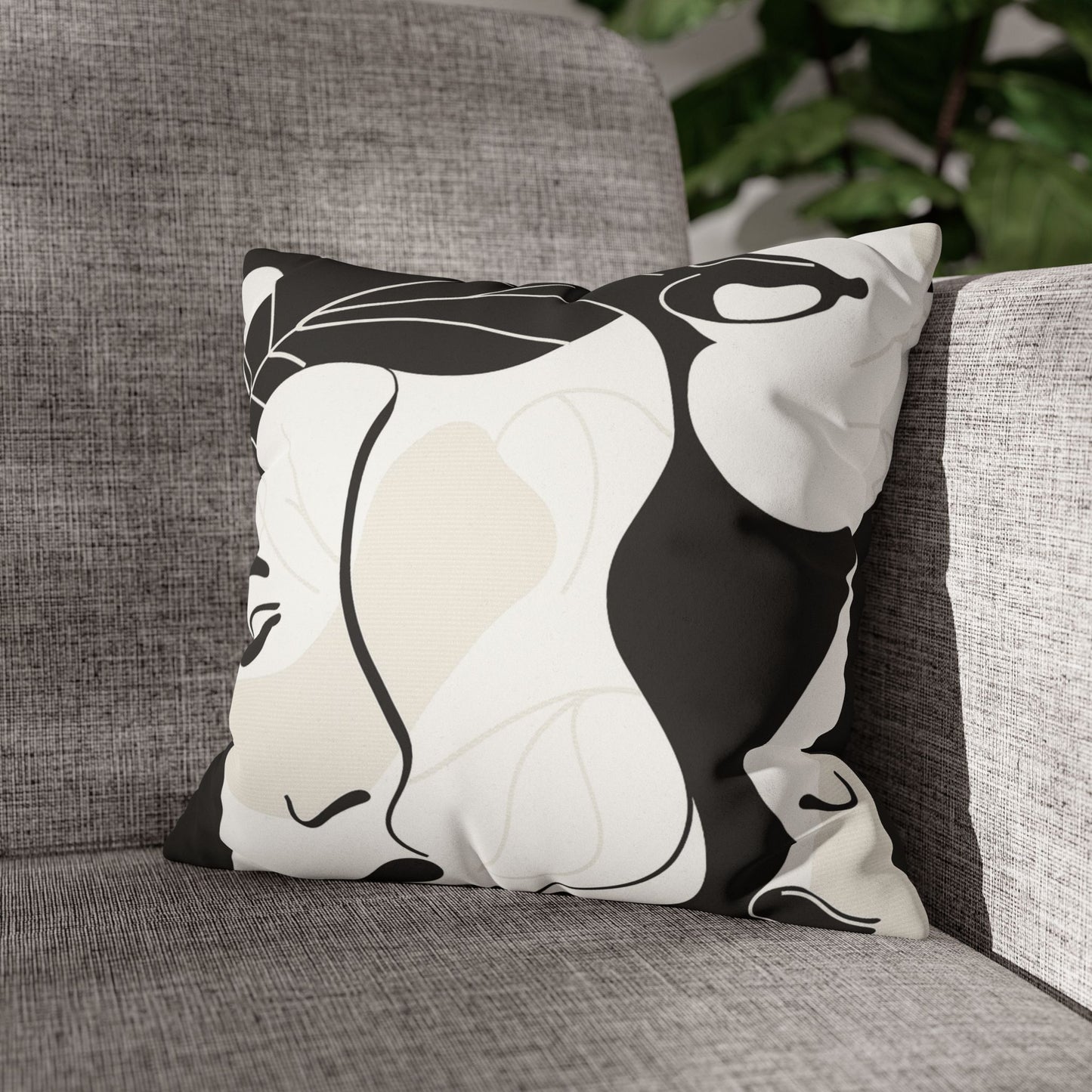 Abstract Faces - Faux Suede Pillowcase