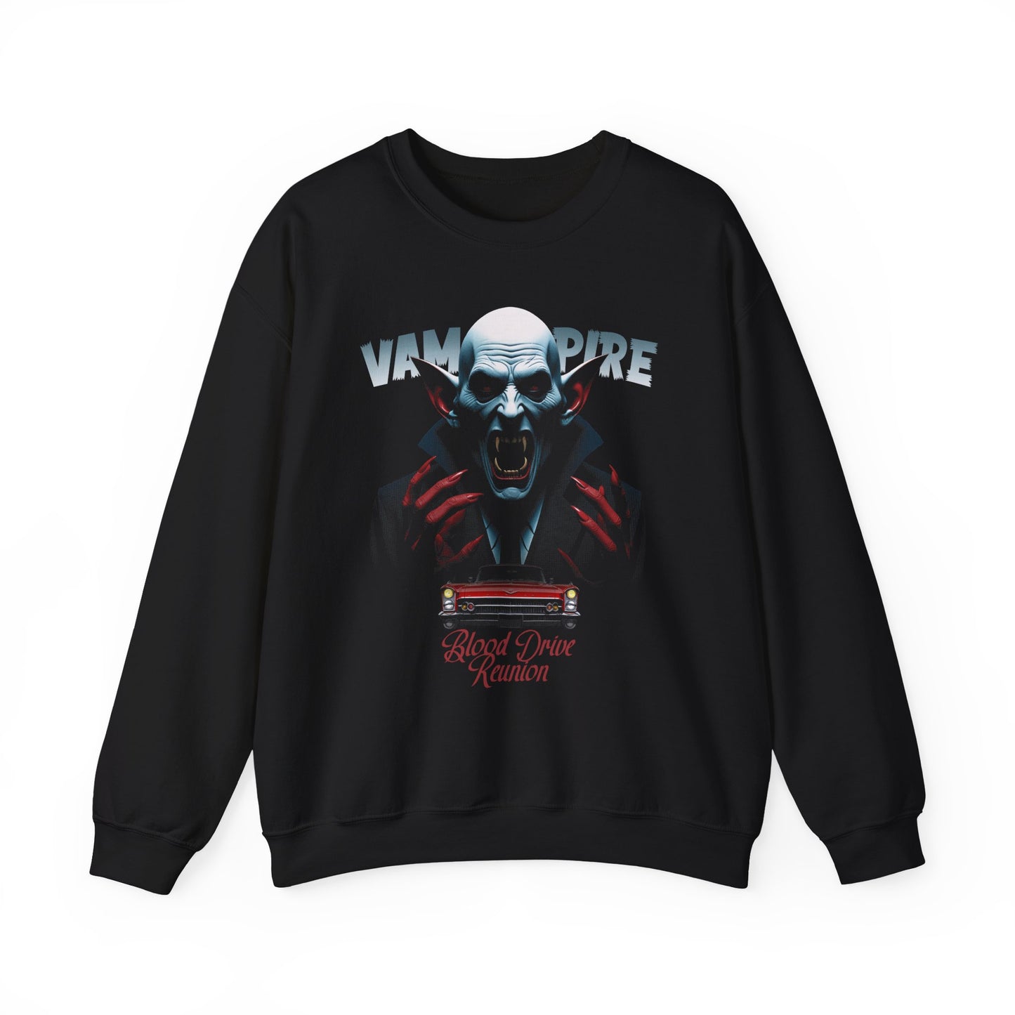 Black Blood Drive Reunion Sweatshirt for retro horror movie poster Fans BimBangDesign