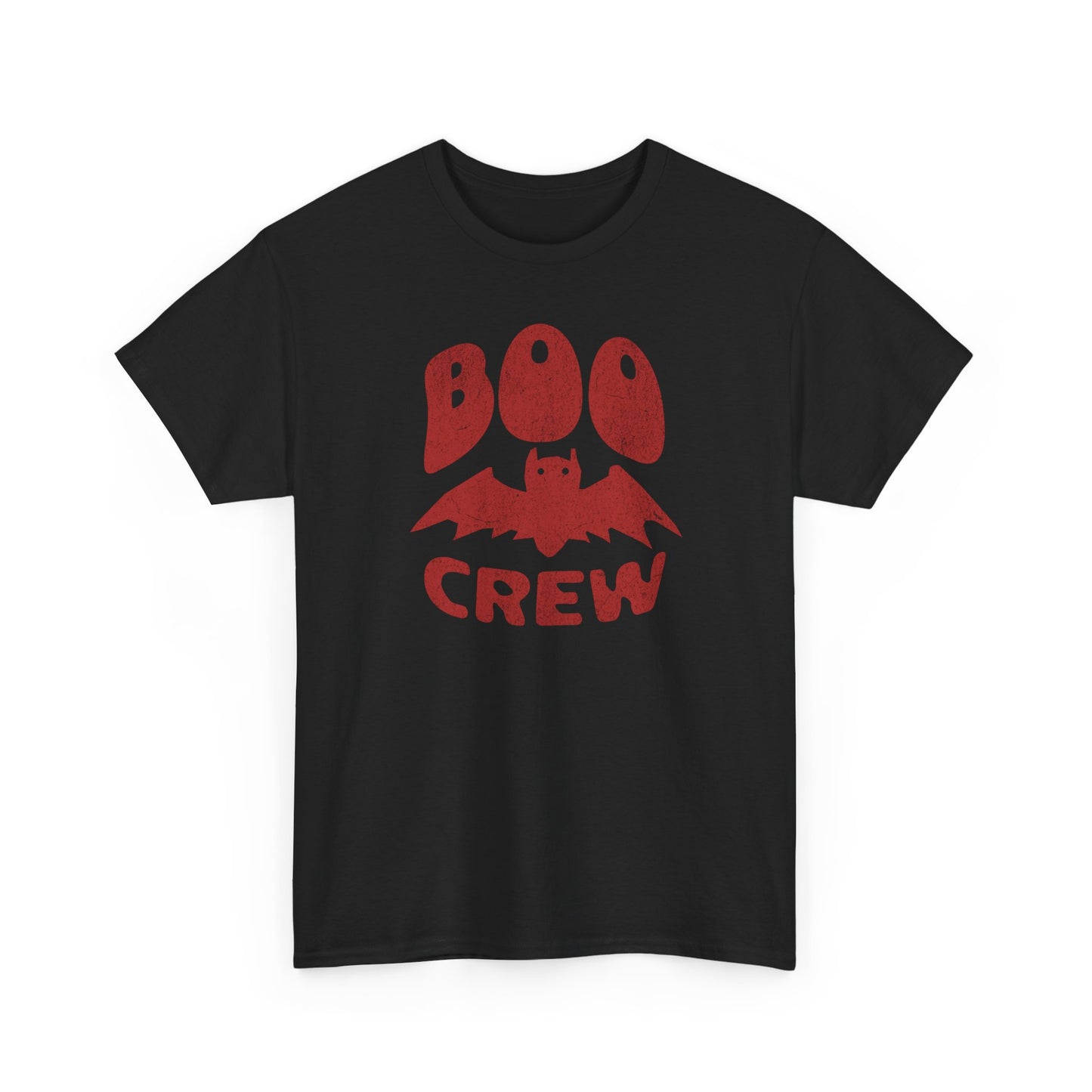 Black Boo Crew t-shirt for halloween and minimalist vampire bat fans BimBangDesign