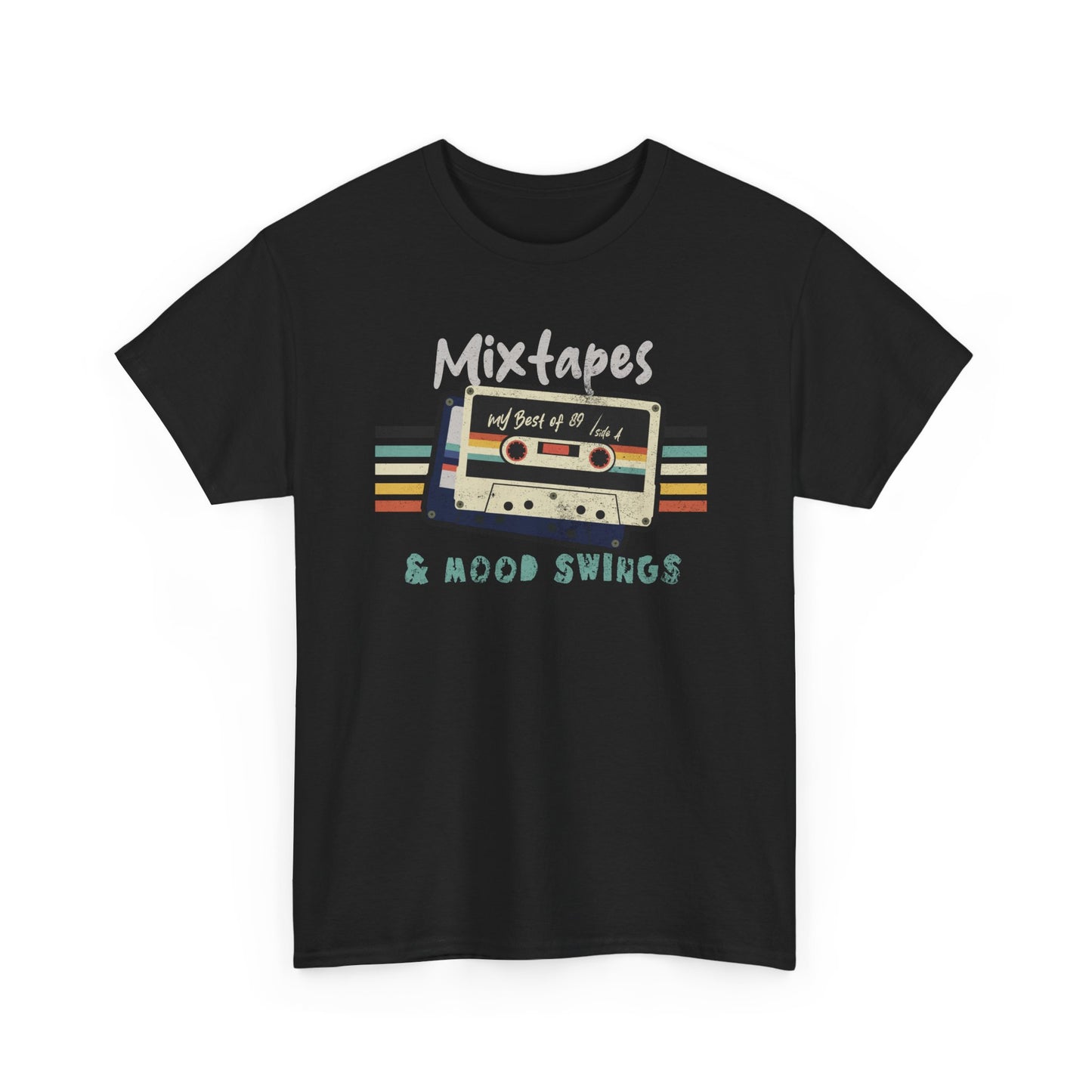 Black Mixtapes & Mood Swings T-shirt in vintage typography BimBangDesign