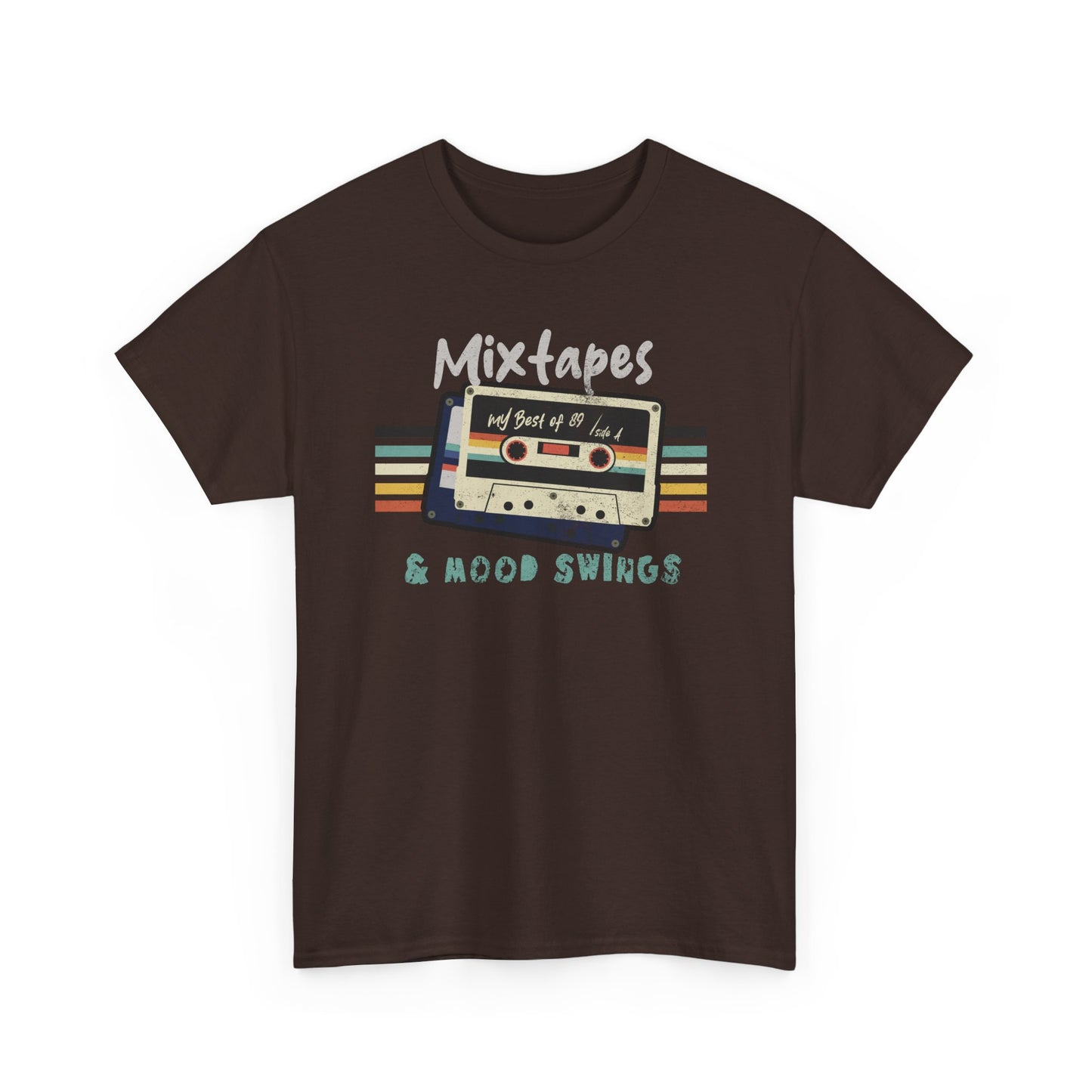 Dark Chocolate Mixtapes & Mood Swings T-shirt in vintage typography BimBangDesign