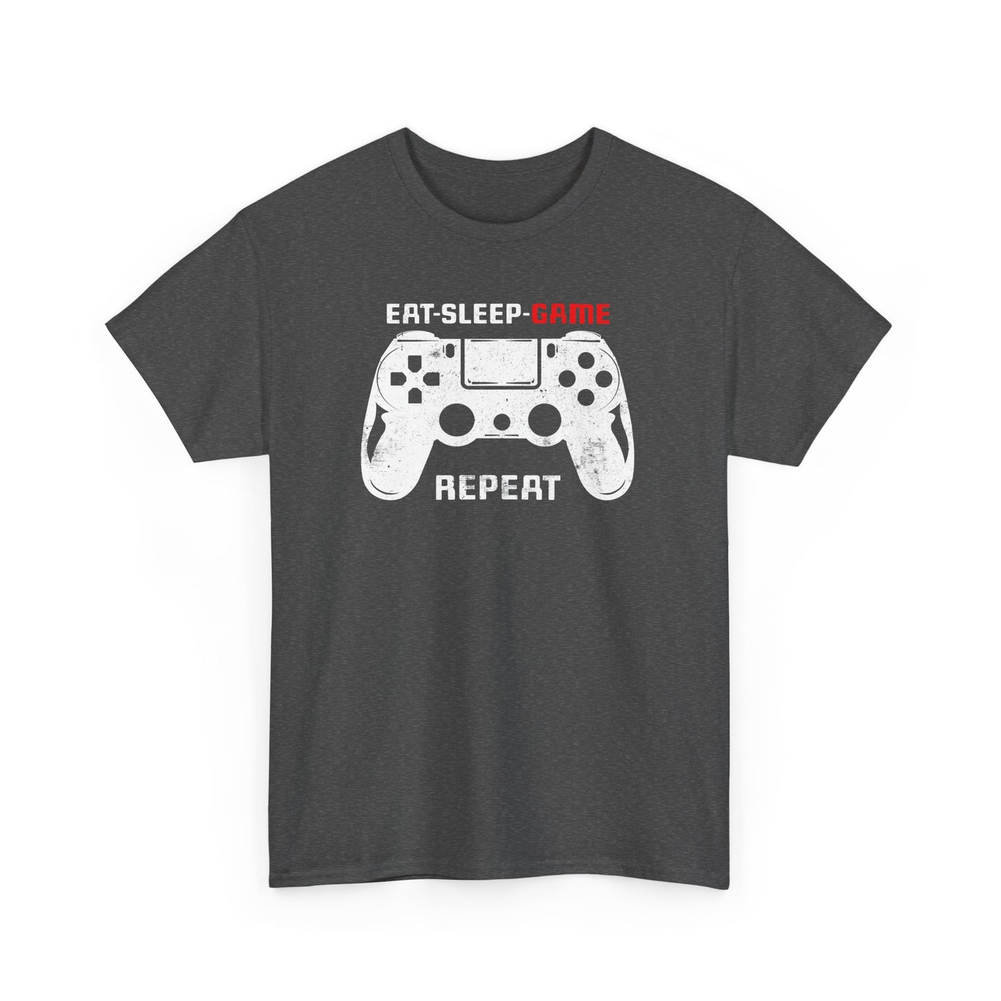 Dark Heather Version Gamer T-shirt Eat Sleep Game Repeat BimBangDesin