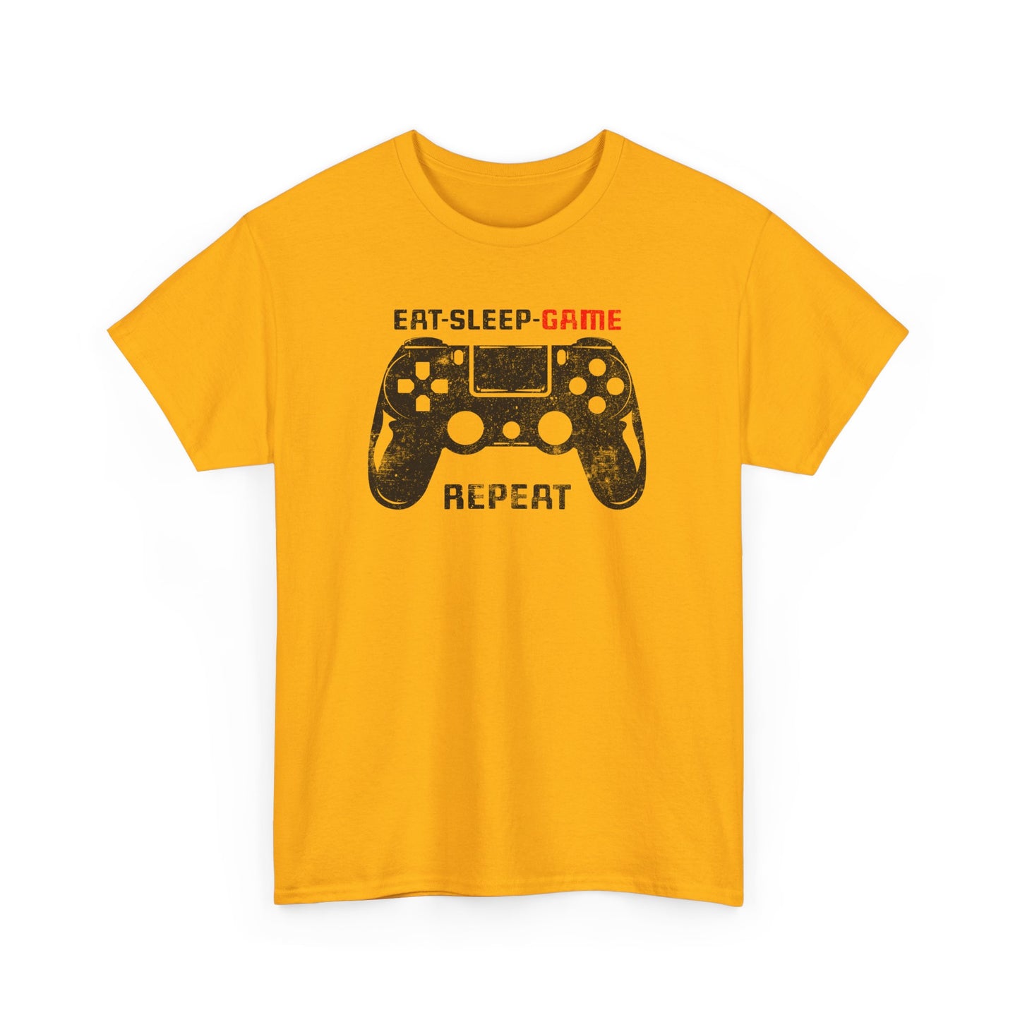 Gold Version Gamer T-shirt Eat Sleep Game Repeat BimBangDesin