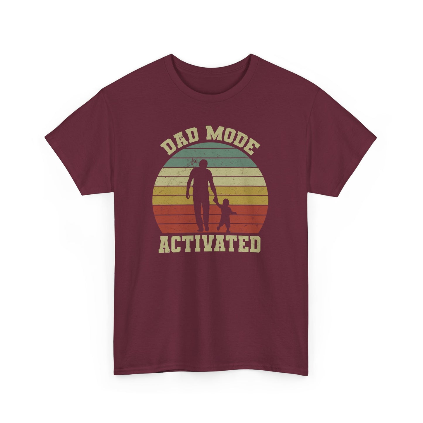 Maroon Dad Mode Activated T-shirt For young dads BimBangDesign