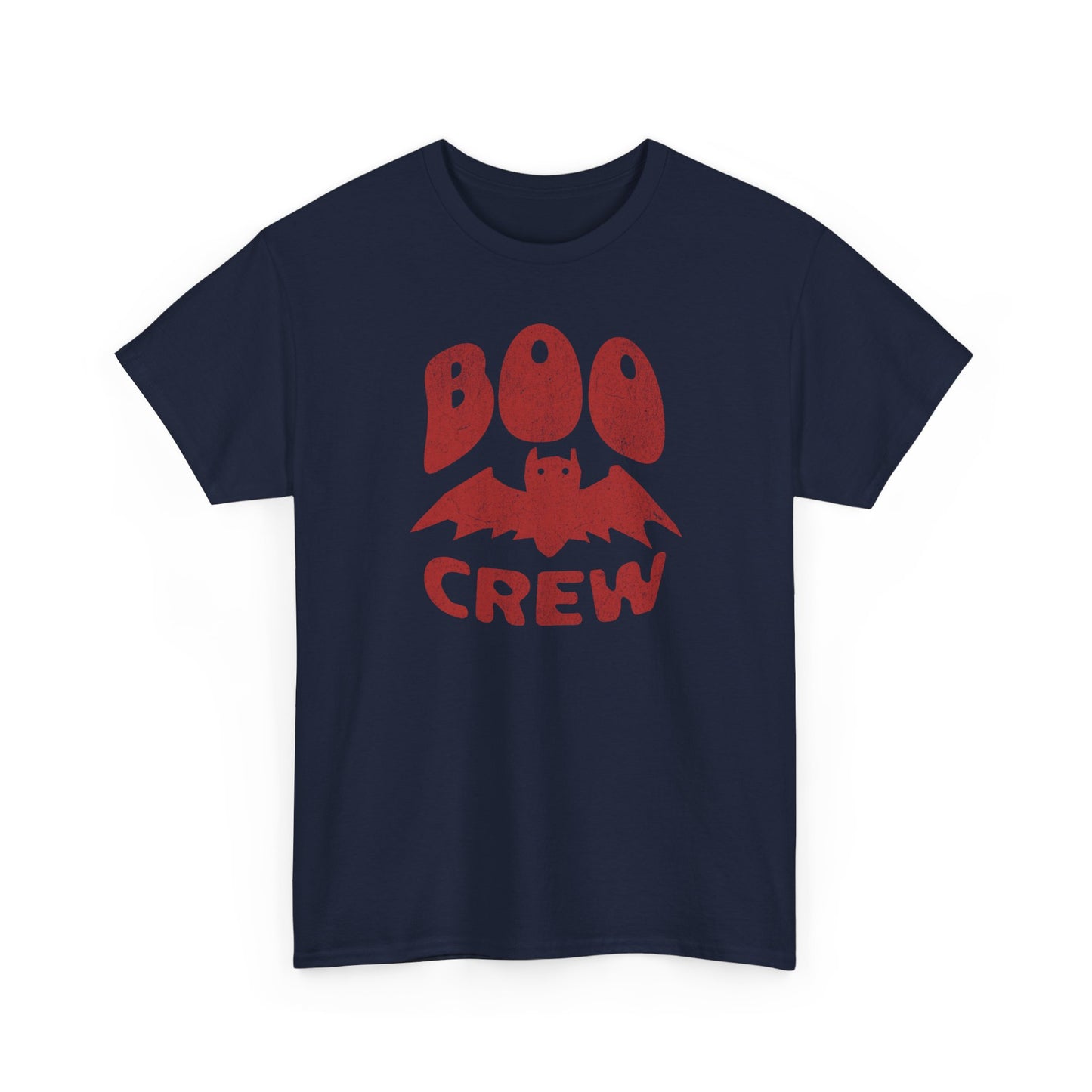 Navy Boo Crew t-shirt for halloween and minimalist vampire bat fans BimBangDesign