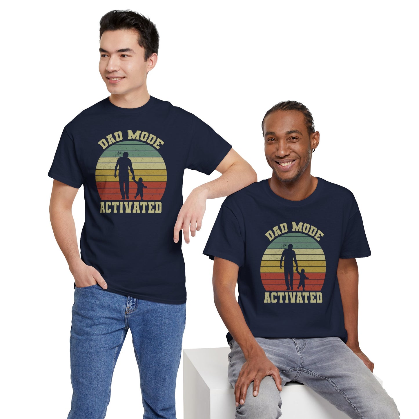 Navy Dad Mode Activated T-shirt worn by young fathers BimBangDesign