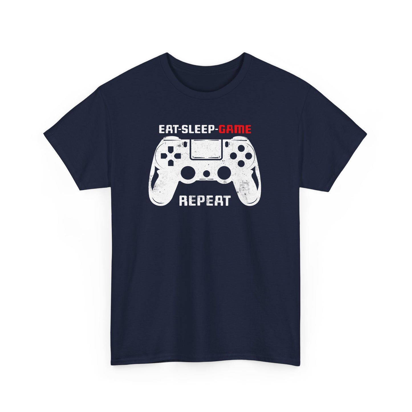 Navy Version Gamer T-shirt Eat Sleep Game Repeat BimBangDesin