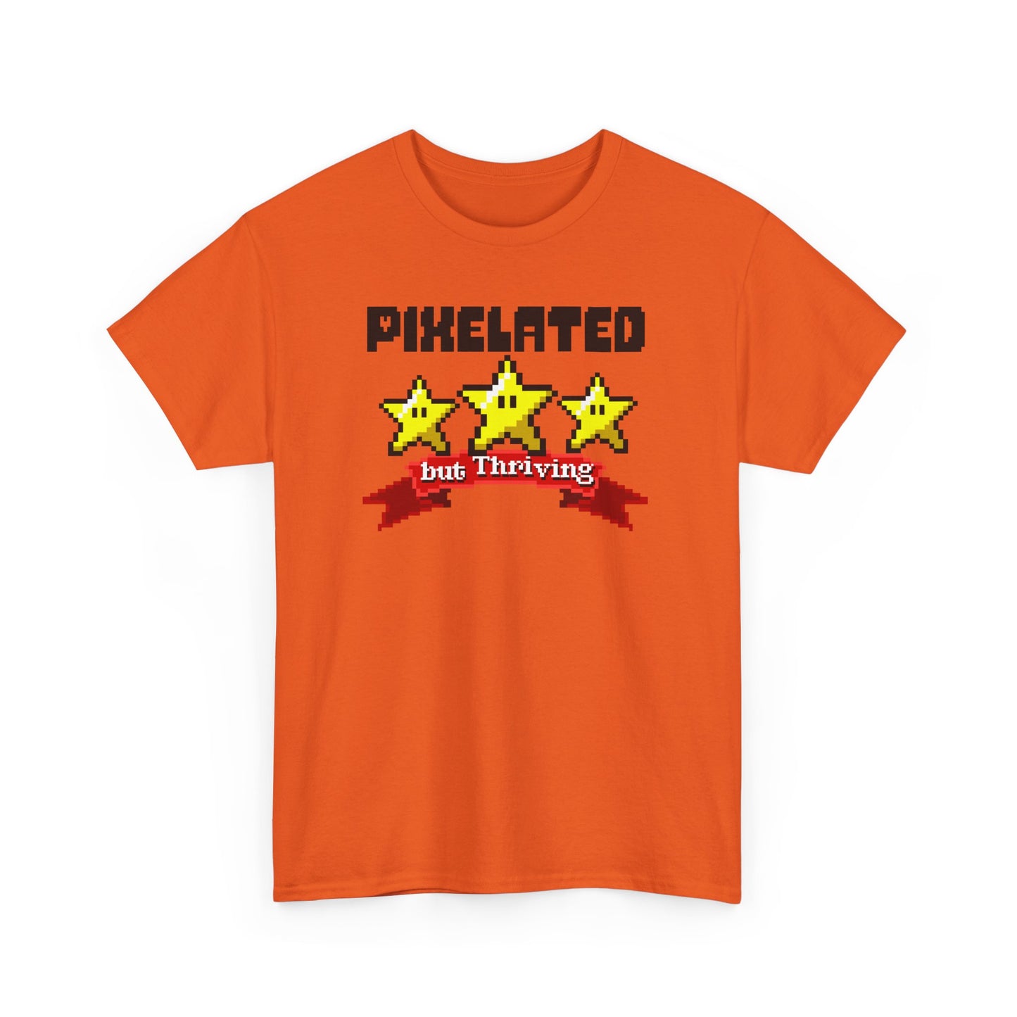 Orange Version Pixelated but Thriving T-shirt BimBangDesign