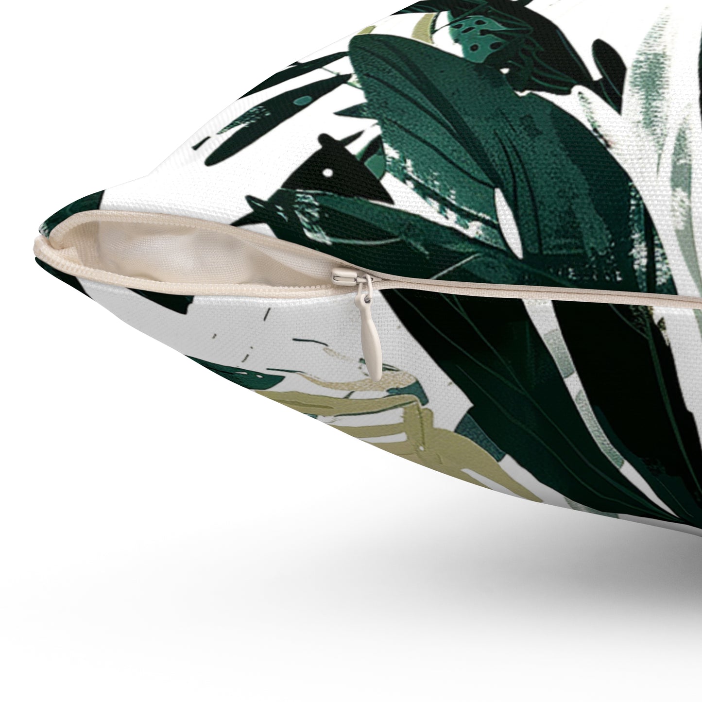 Fresh and soft watercolor artistic design Decorative Pillow Details featuring hand-painted foliage and flowers for home decor accessories BimBangDesign