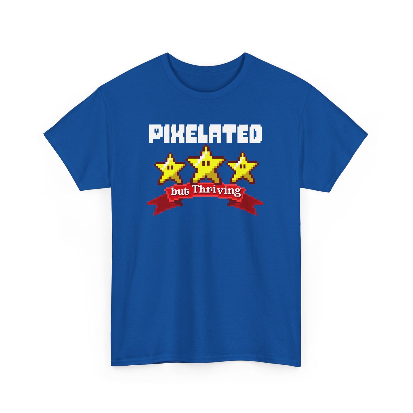 Royal Blue Version Pixelated but Thriving T-shirt BimBangDesign