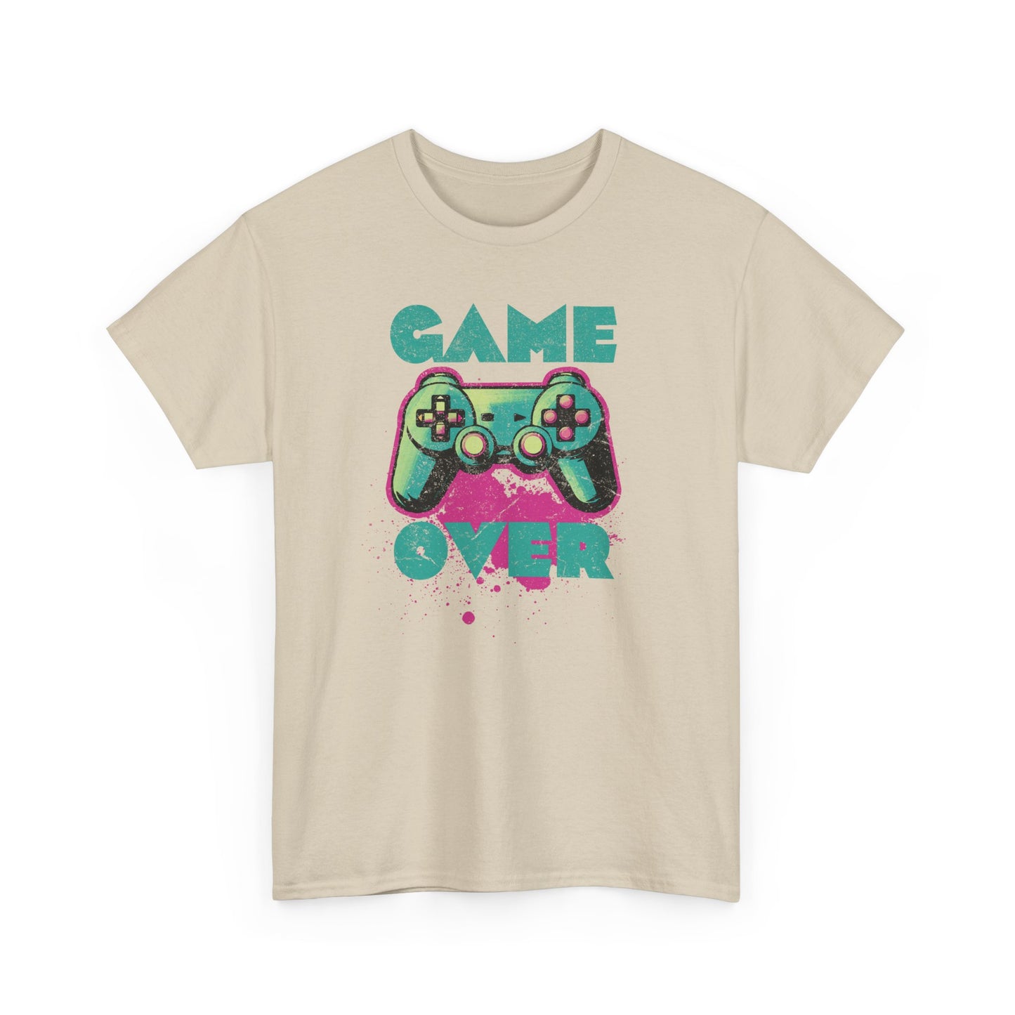 Sand Game Over t-shirt retro neon colors art for gamers BimBangDesign