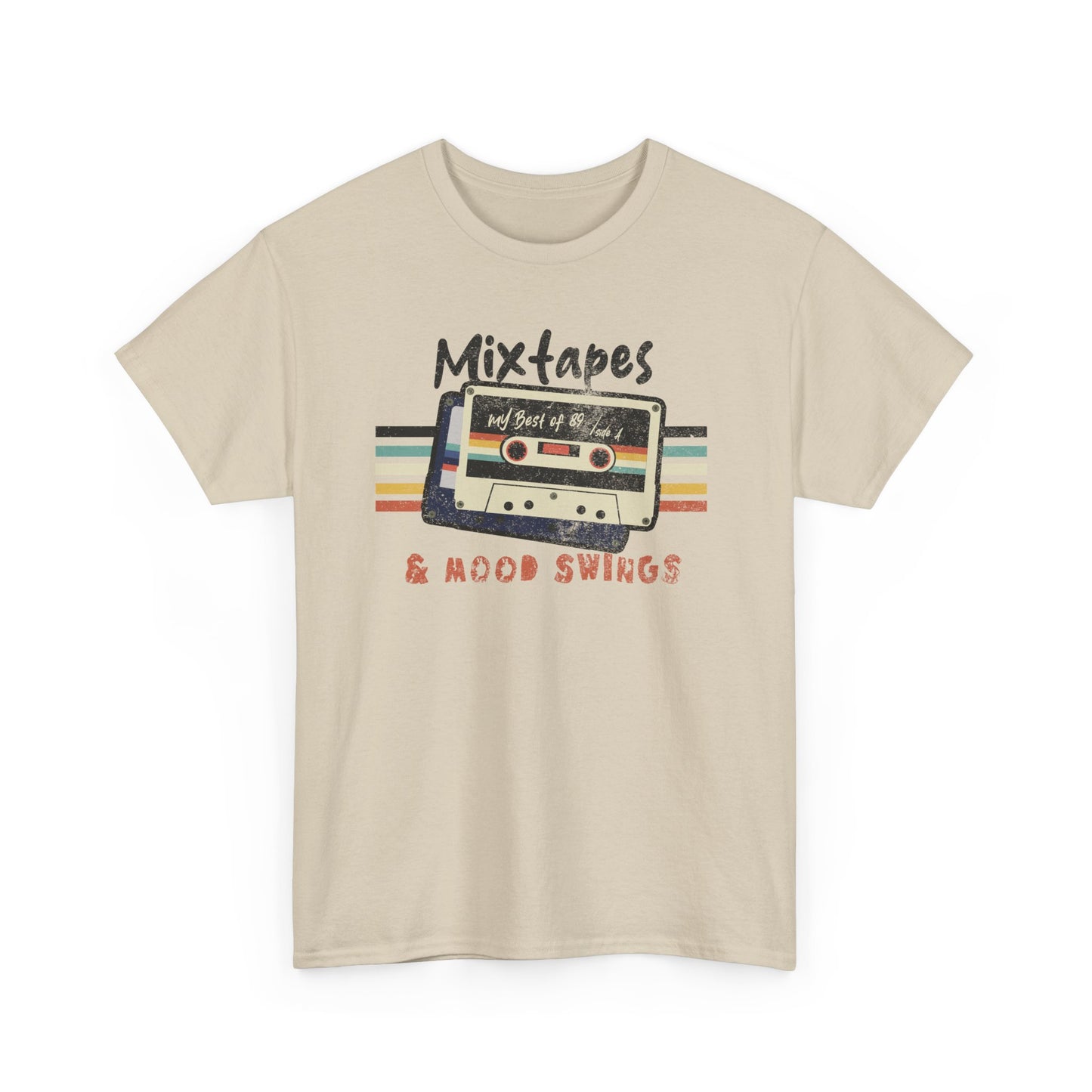 Sand Mixtapes & Mood Swings T-shirt in vintage typography BimBangDesign