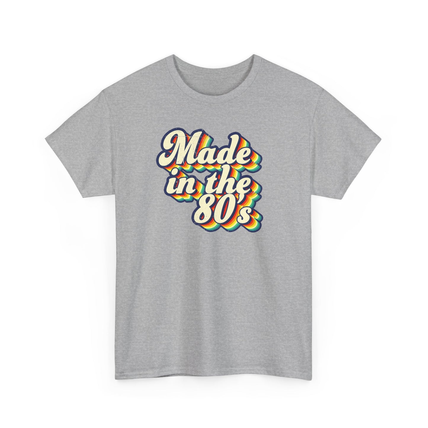 Made in the 80s vintage style T-shirt worn by an adult born in the 80's Sport Grey