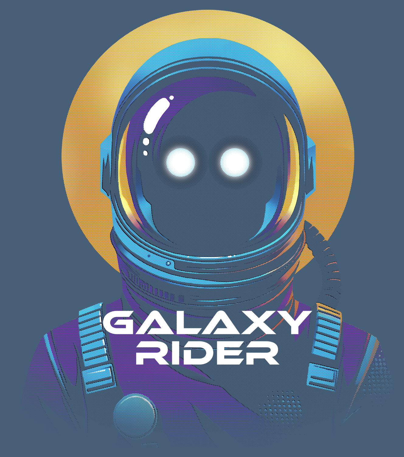 White Galaxy Rider Sweatshirt Details BimBangDesign