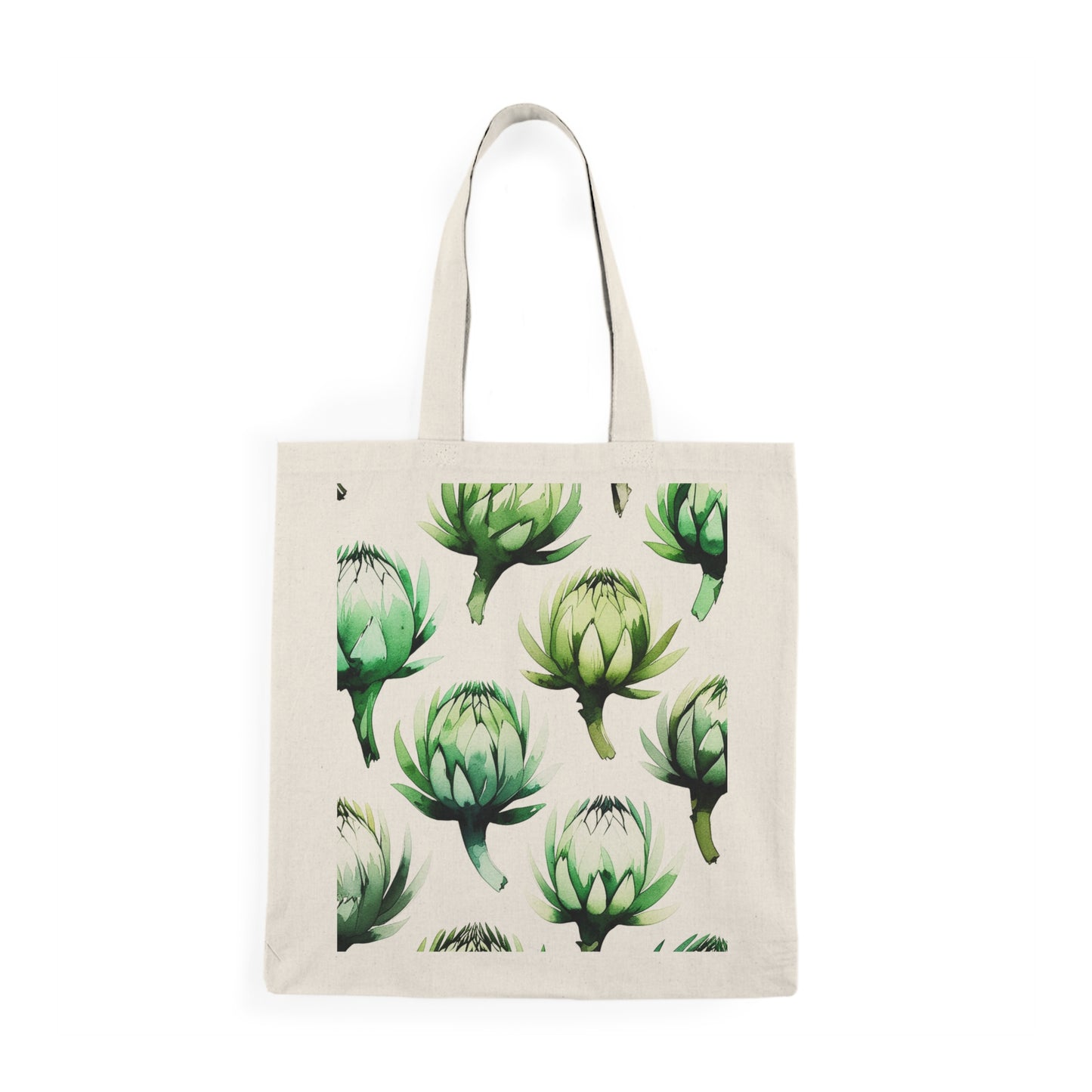 Eco-conscious Reusable and Durable Artichock Inspired Lightweight Tote Bag, Back View, BimBangDesign