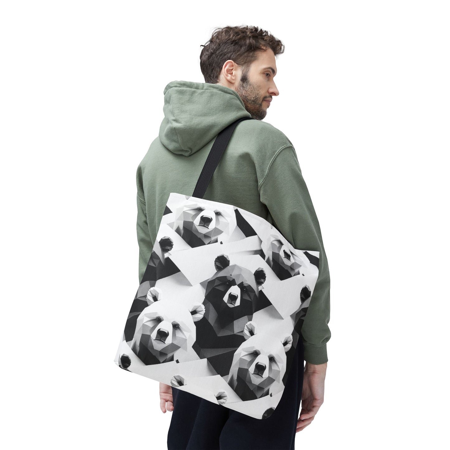 Reusable and Durable Graphic minimalist Bears Pattern Low-Poly Design Lightweight Tote Bag, Used by an Eco-conscious person, BimBangDesign