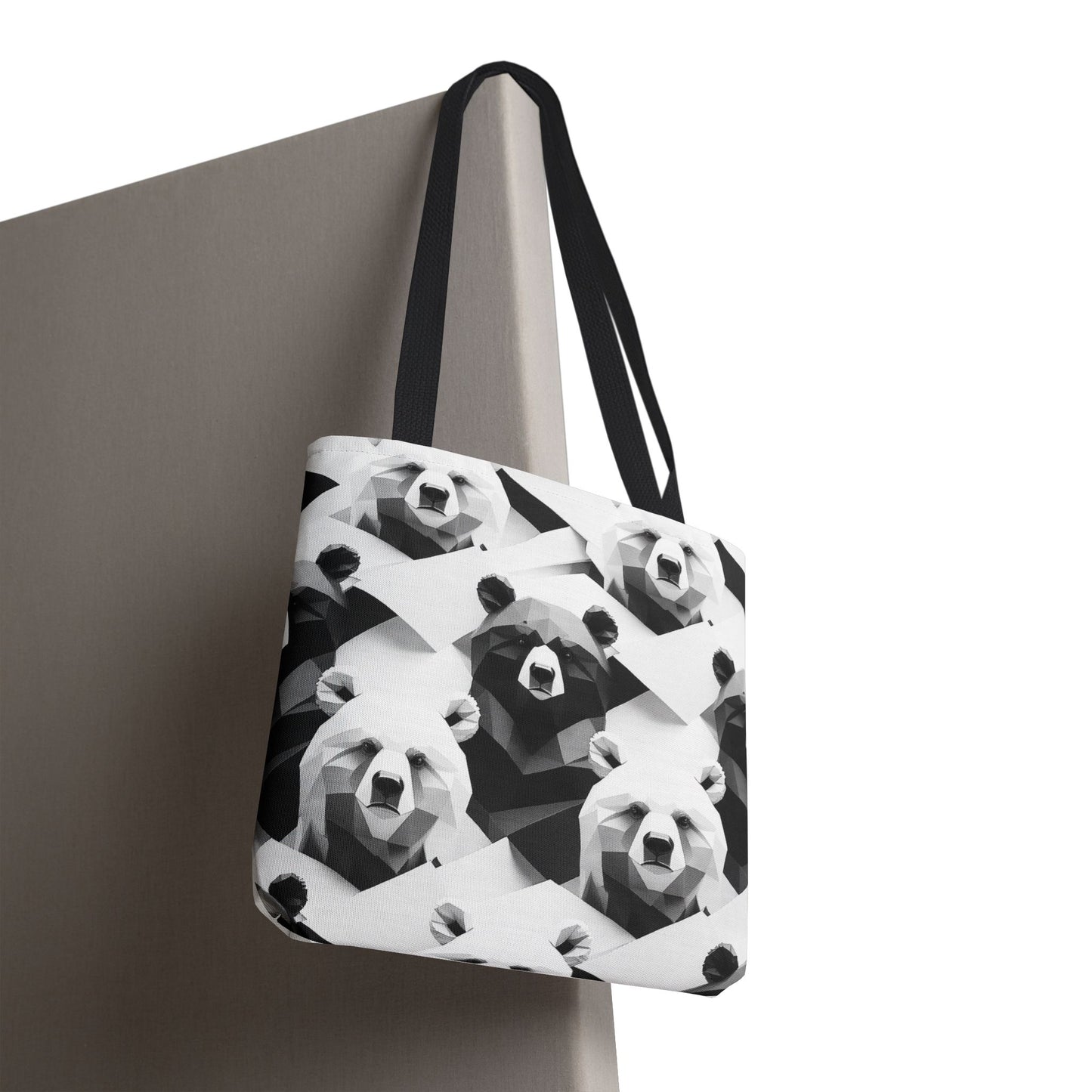 Eco-conscious Reusable and Durable Graphic minimalist Bears Pattern Low-Poly Design Lightweight Suspended Tote Bag, BimBangDesign