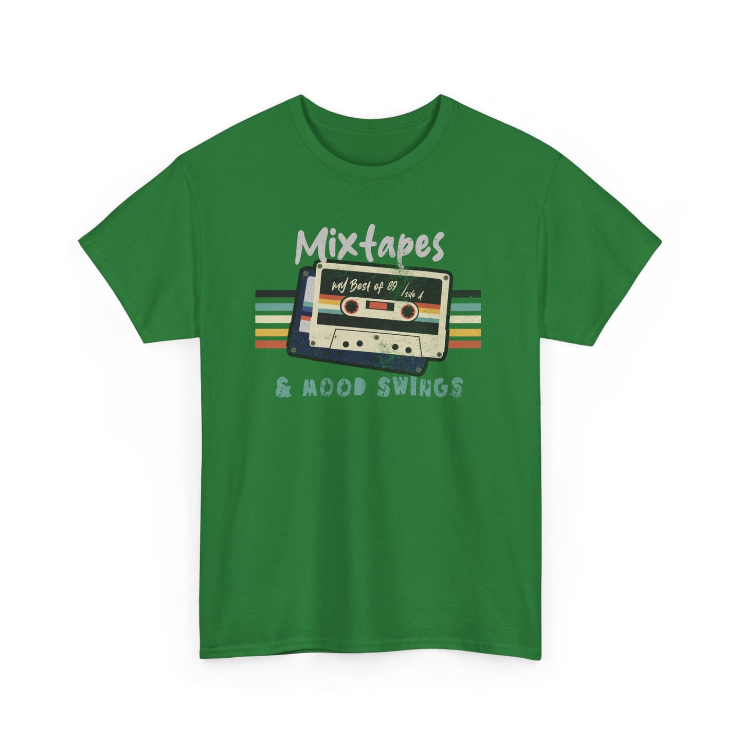 Turf Green Mixtapes & Mood Swings T-shirt in vintage typography BimBangDesign