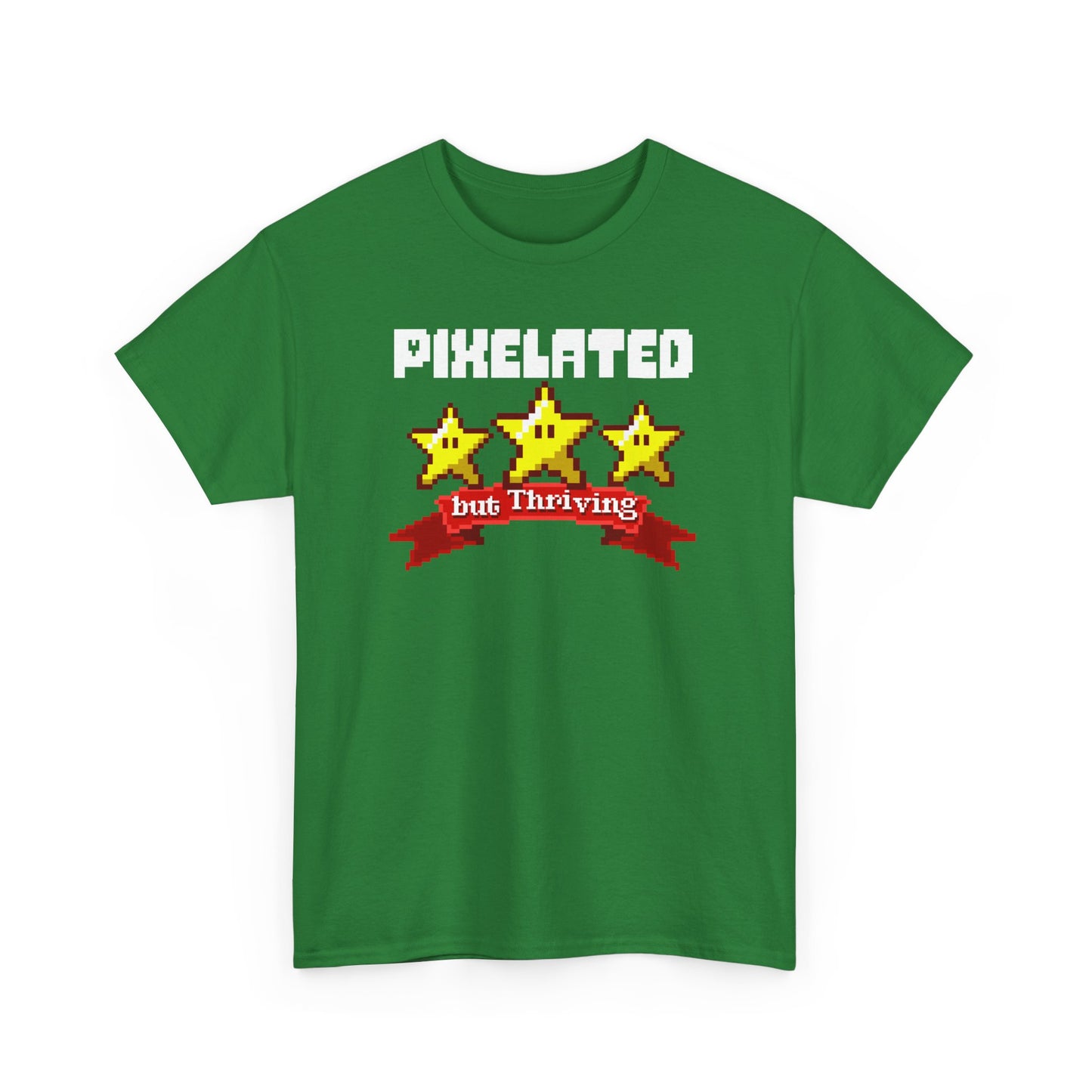 Turf Green Version Pixelated but Thriving T-shirt BimBangDesign