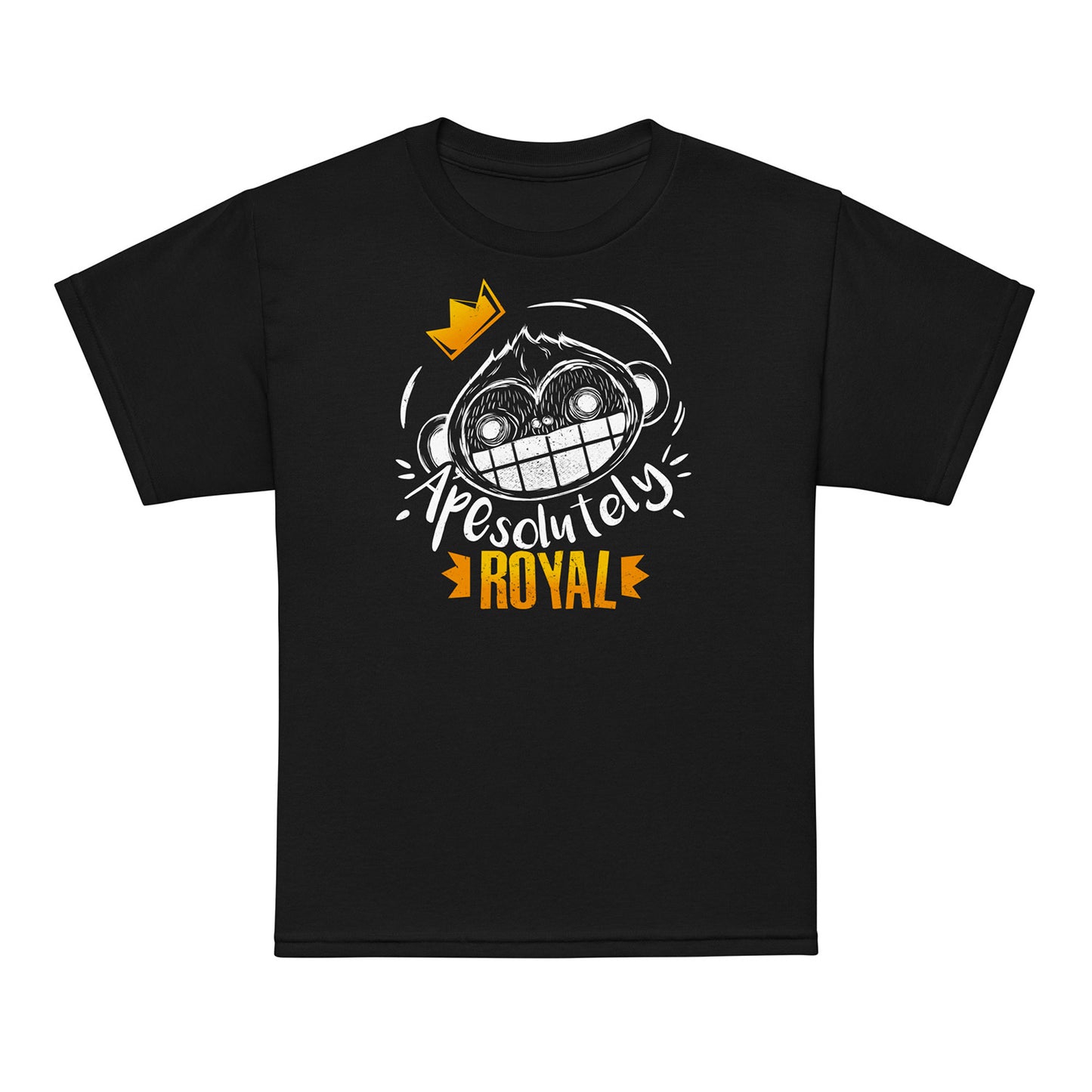 Black ApeSolutely Royal kids t-shirt – crowned monkey design – BimBangDesign