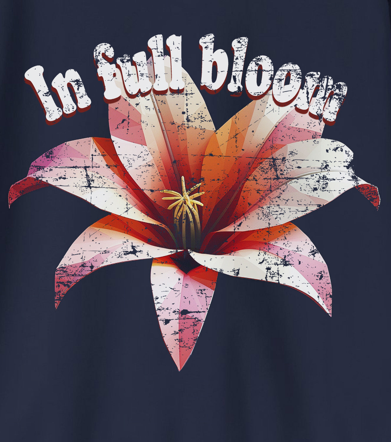 In Full Bloom Gildan 18000B kids sweatshirt details – colorful floral positive vibes design by BimBangDesign