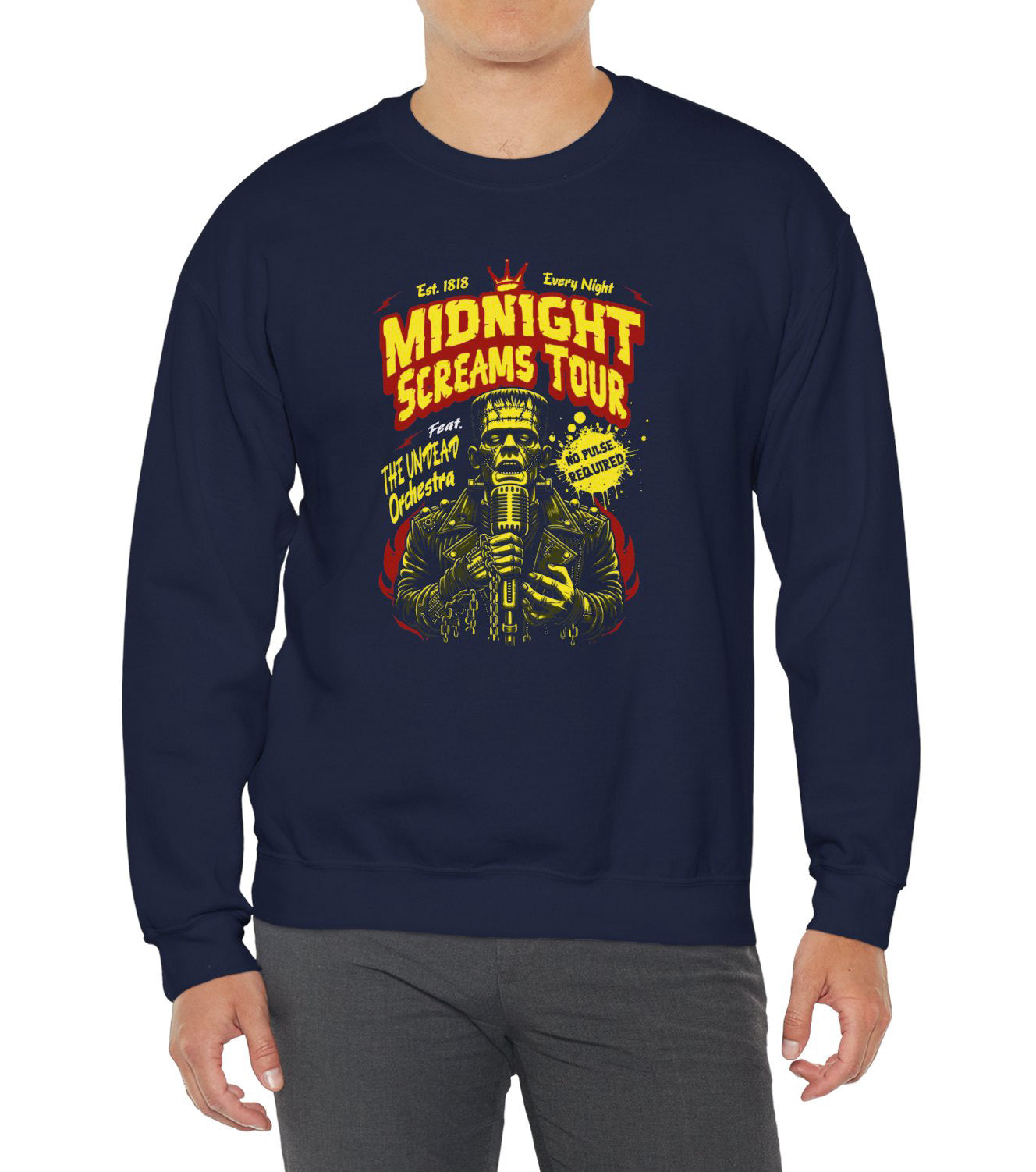 Midnight Screams Tour sweatshirt – Frankenstein concert design – BimBangDesign