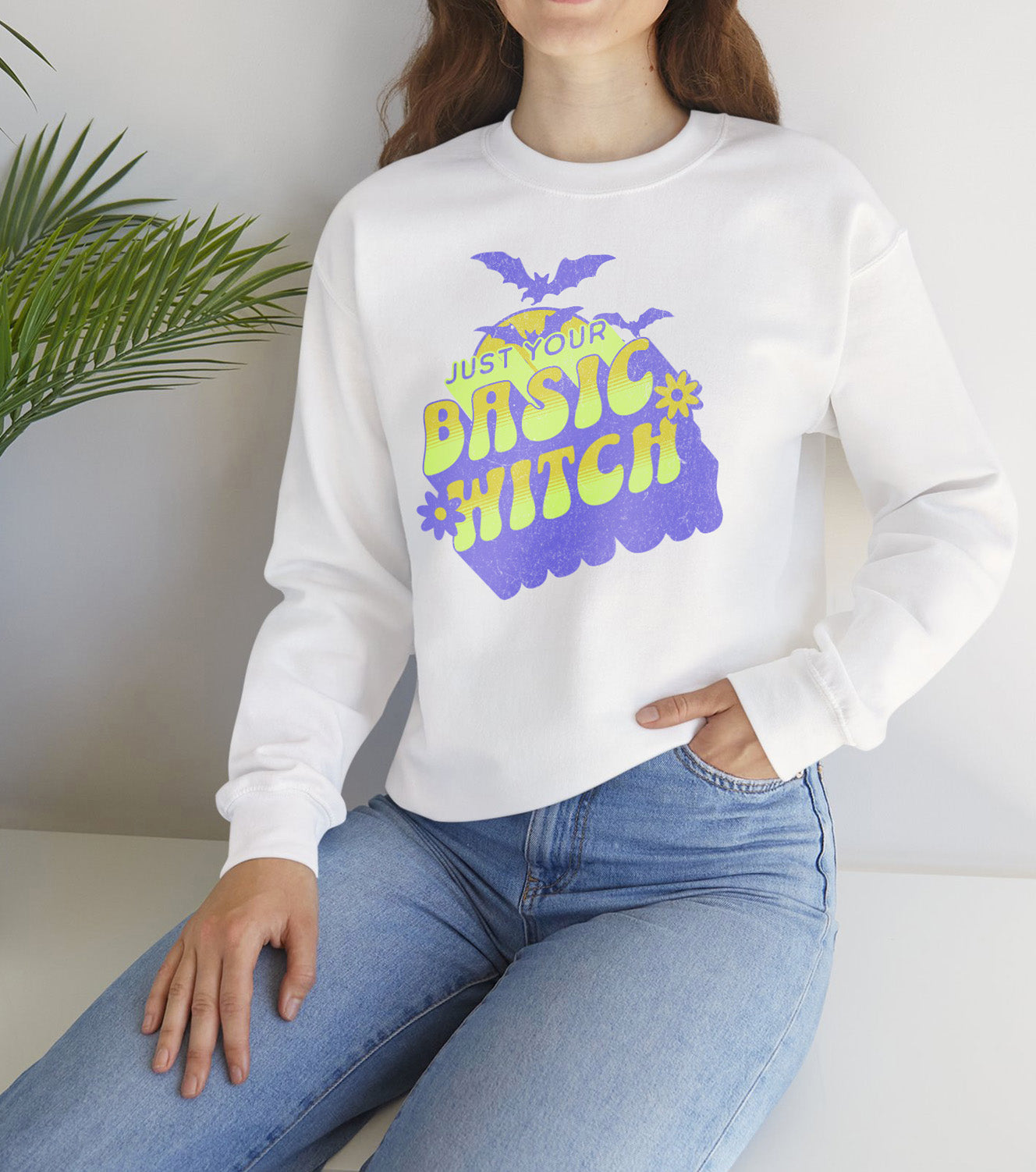Just Your Basic Witch Sweatshirt – Spooky Season Crewneck