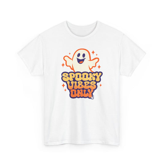 Spooky Vibes Only – Vintage Ghost Halloween T-Shirt | BimBangDesign