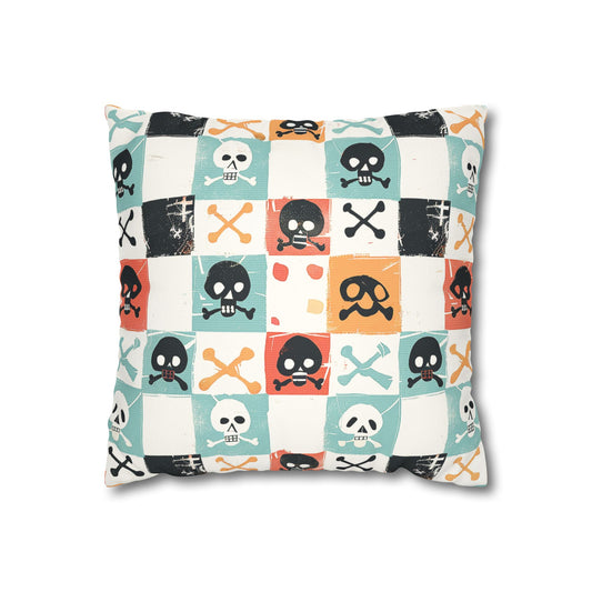 Pirates skulls - Faux Suede Pillowcase