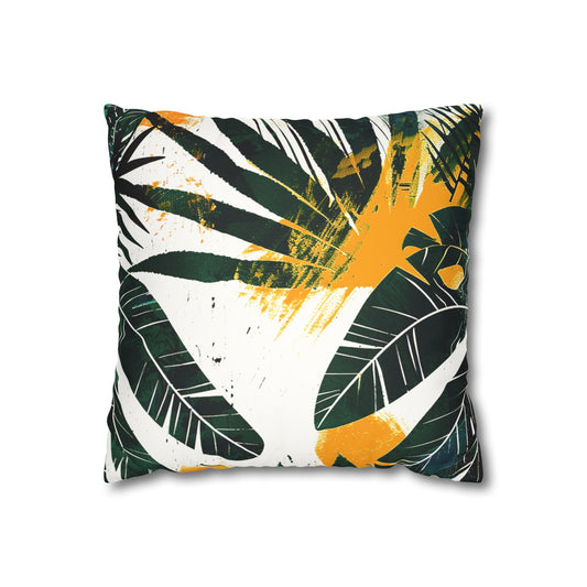 Tropical Leaf - Faux Suede Pillowcase