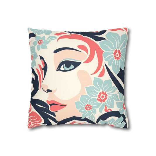 Vintage Floral - Faux Suede Pillowcase